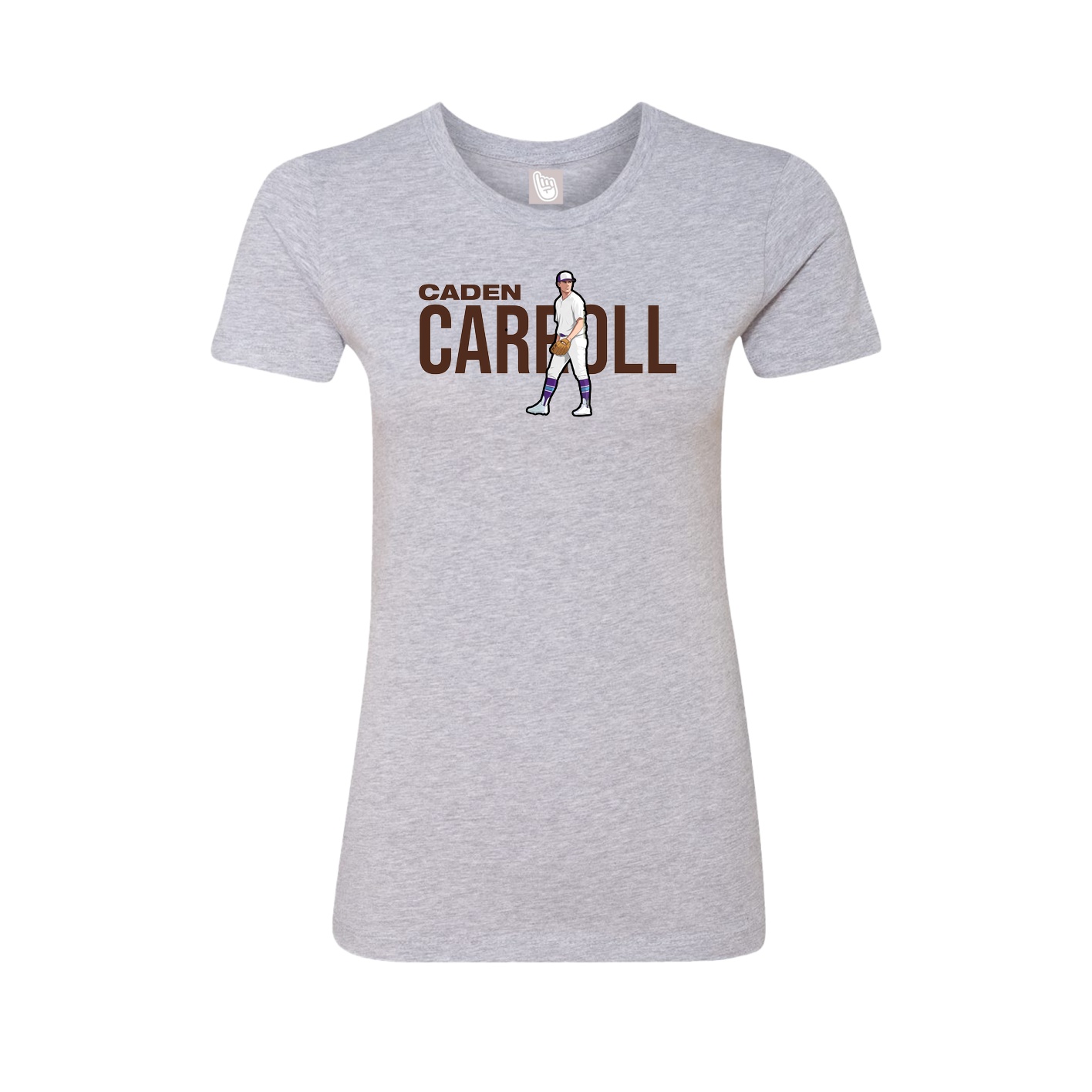 Fitted Women's Tee — Player Name in Grey