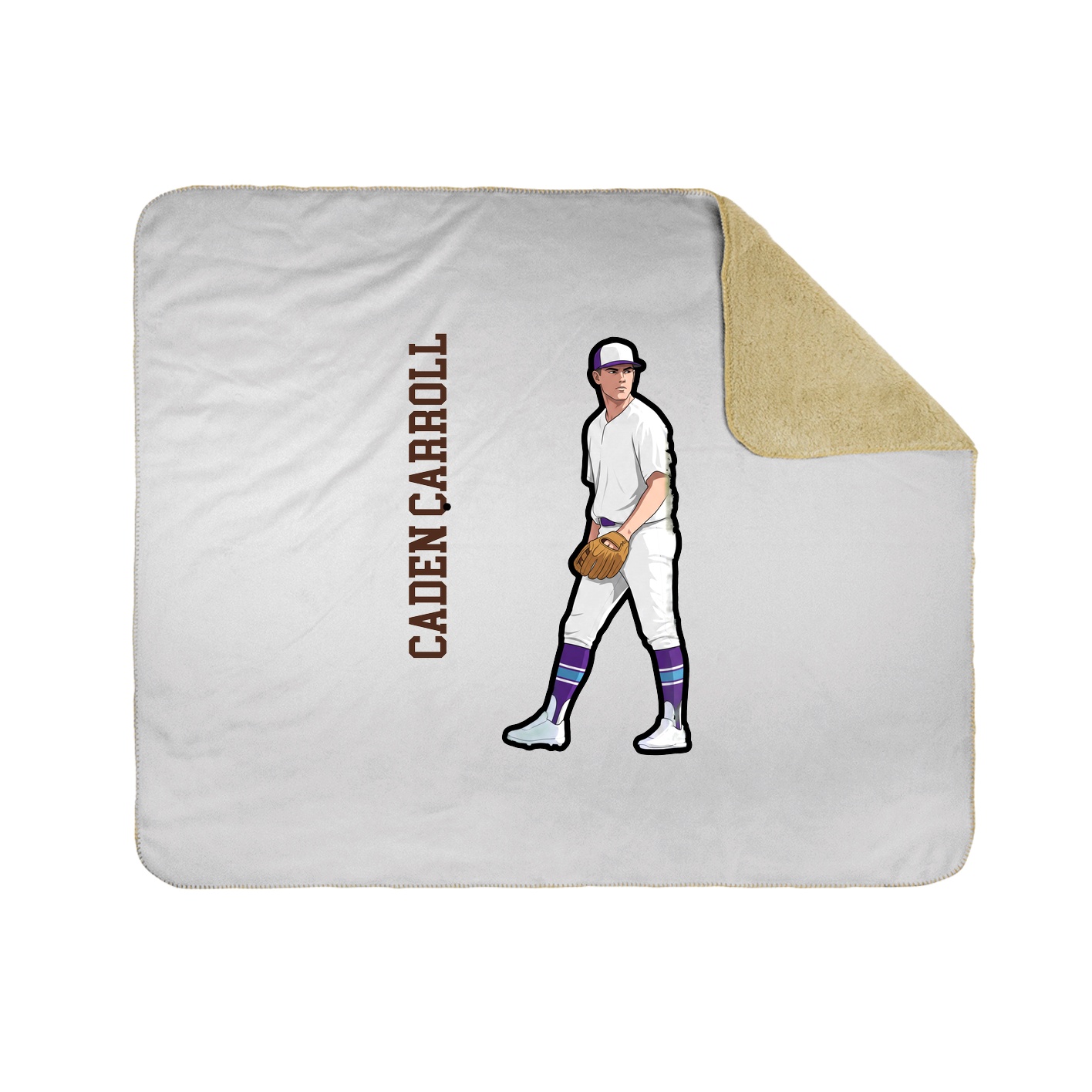 Throw Blanket — Name Vertical in White