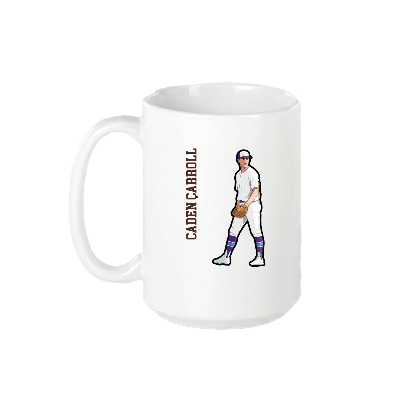 15oz Coffee Mug — Name Vertical in White