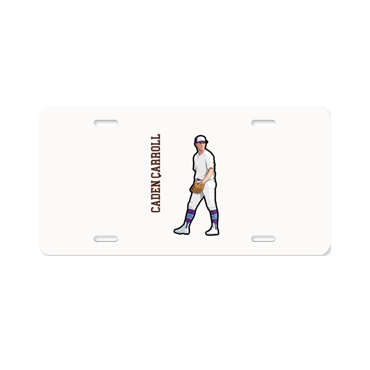 License Plate — Name Vertical in Classic