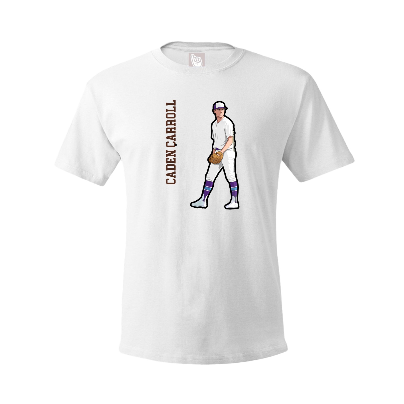 Tee — Name Vertical in White