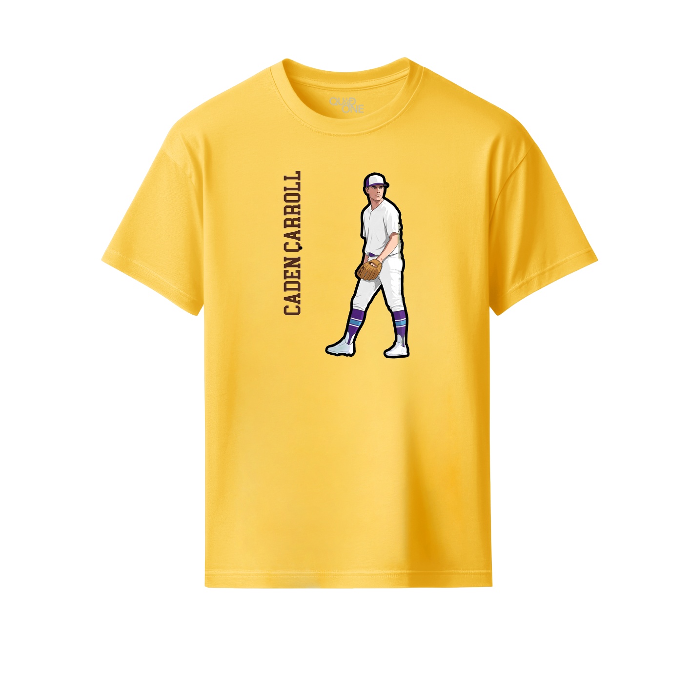 Youth Tee — Name Vertical in Yellow