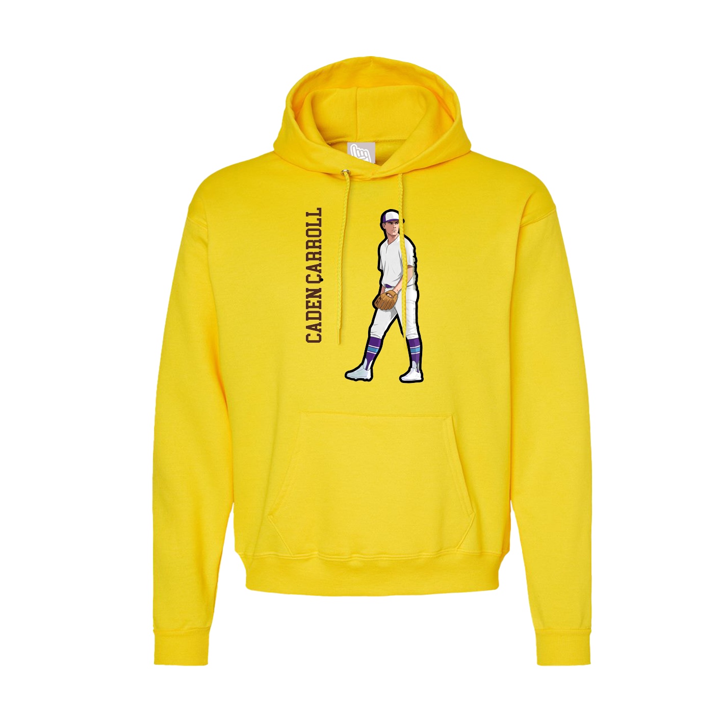 Hoodie — Name Vertical in Yellow