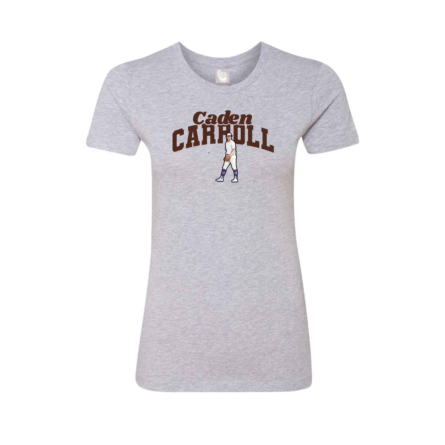 Fitted Women's Tee — Signature Arch in Grey
