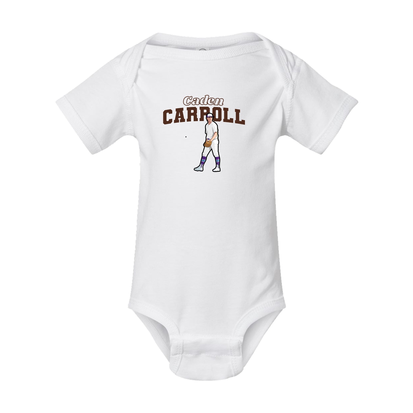 Baby Onesie — Name Arch in White