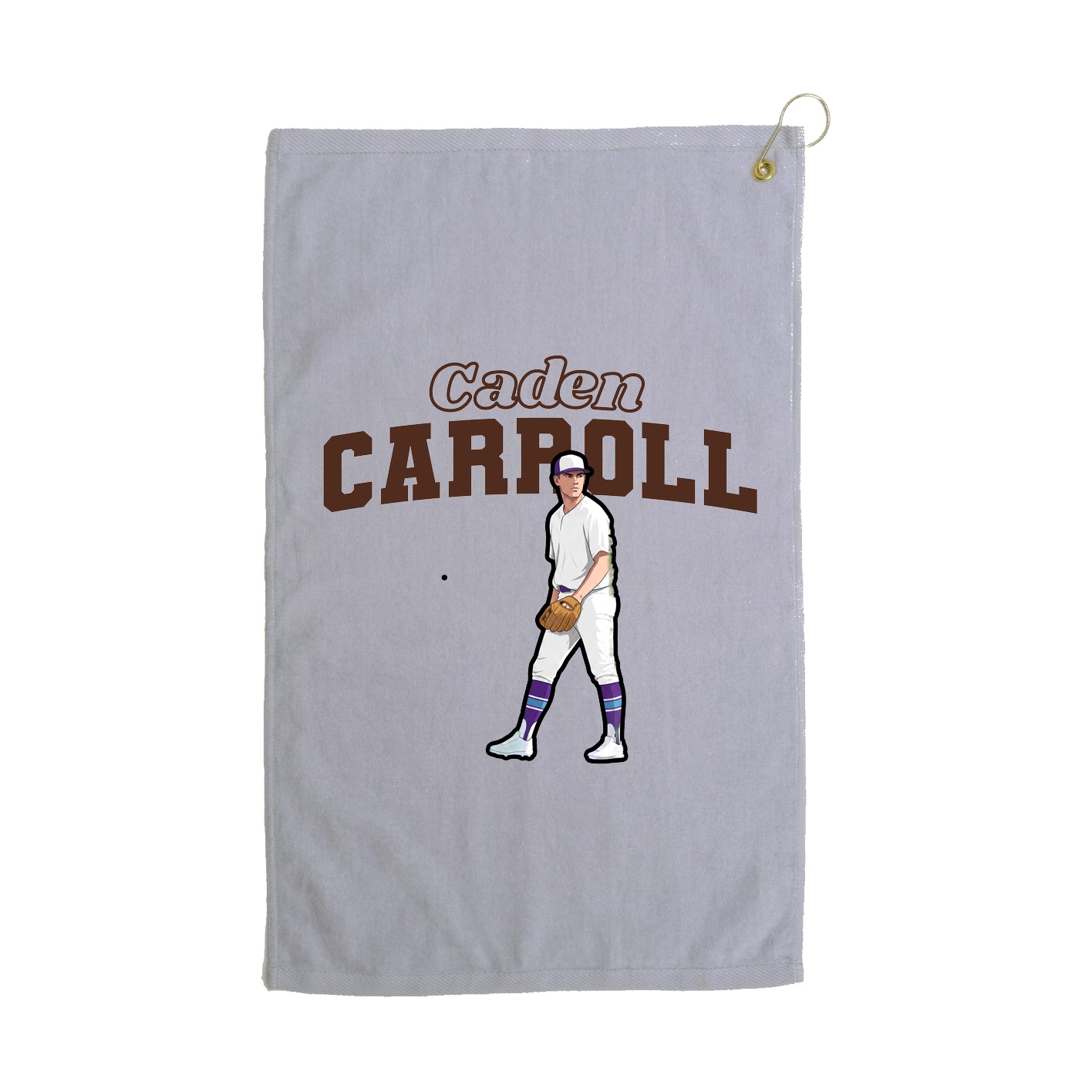 Golf Towel — Name Arch in Grey