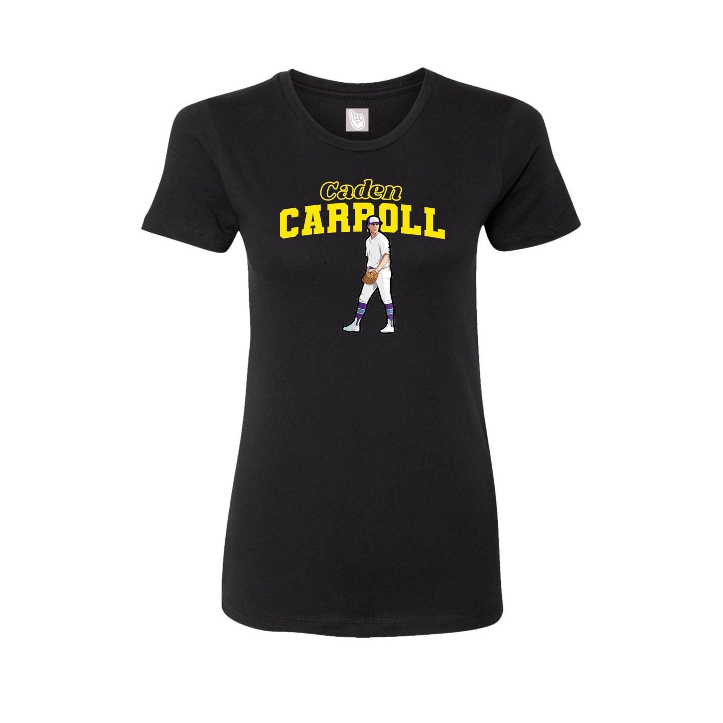 Fitted Women's Tee — Name Arch in Black