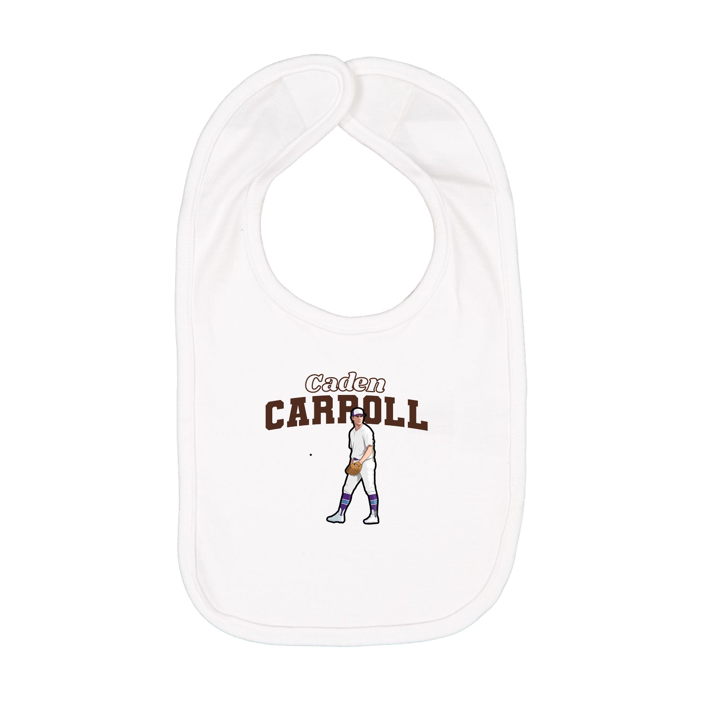 Infant Bib — Name Arch in White