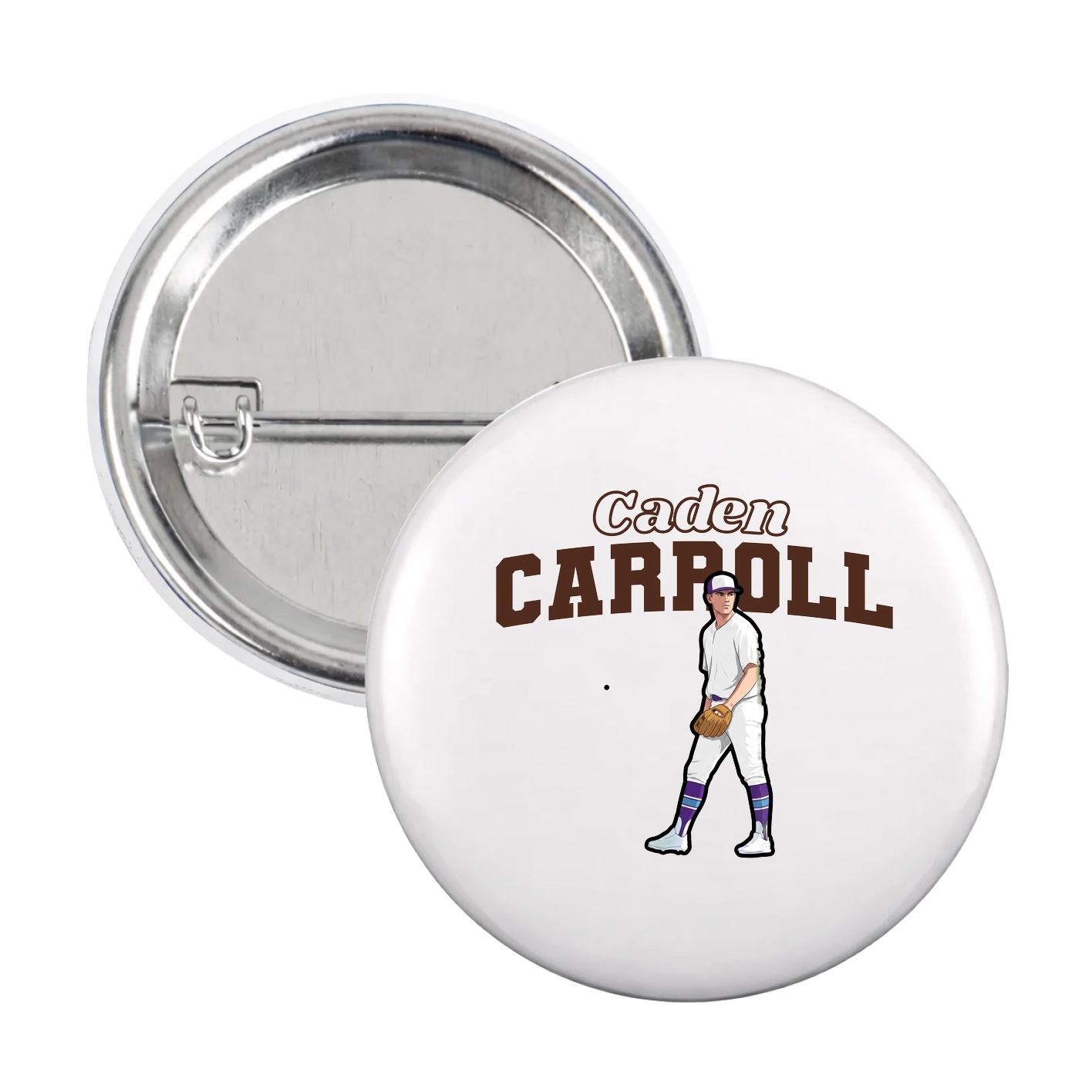 Game Day Button — Name Arch in White