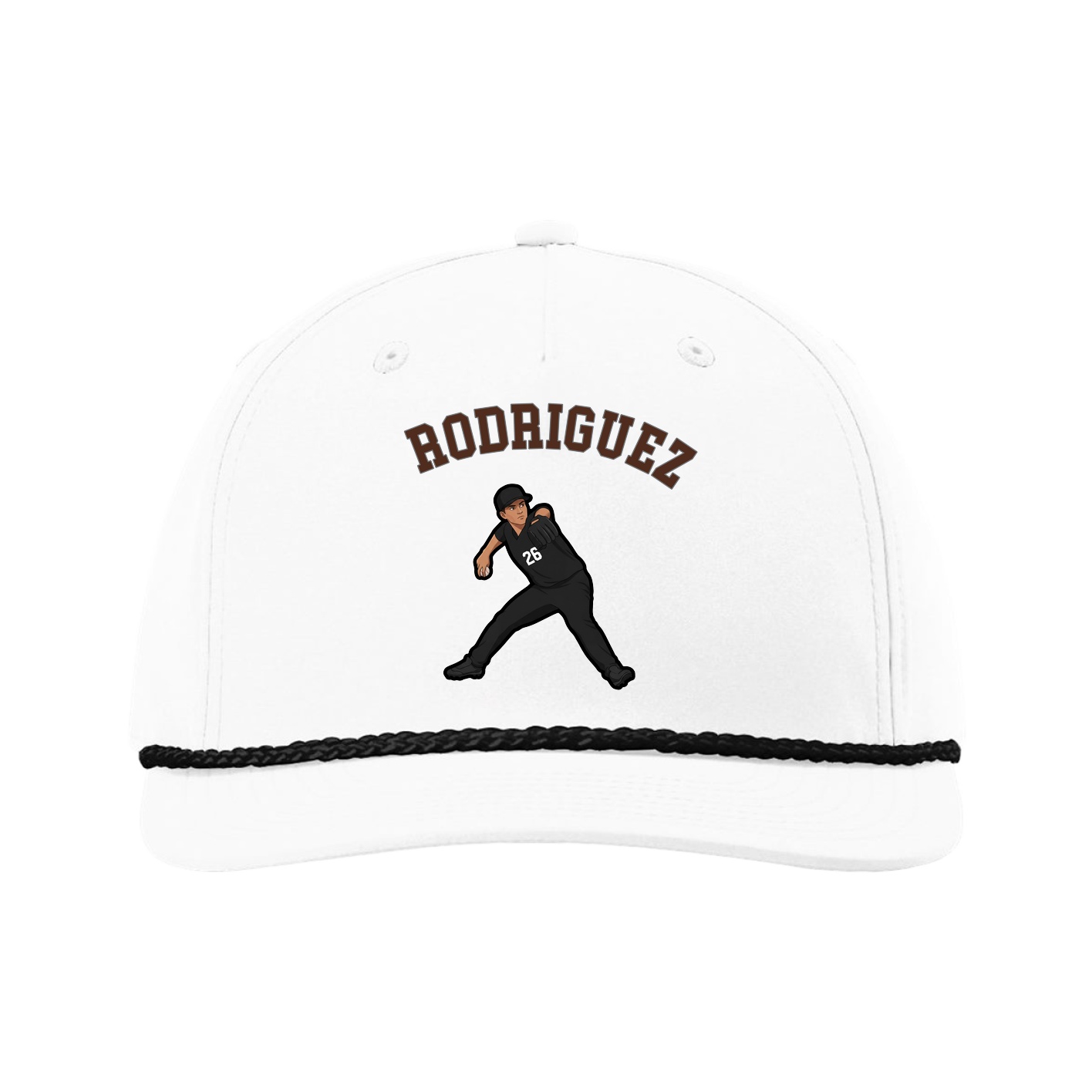 Five-Panel Classic Rope Cap — Shirsey Arch in White