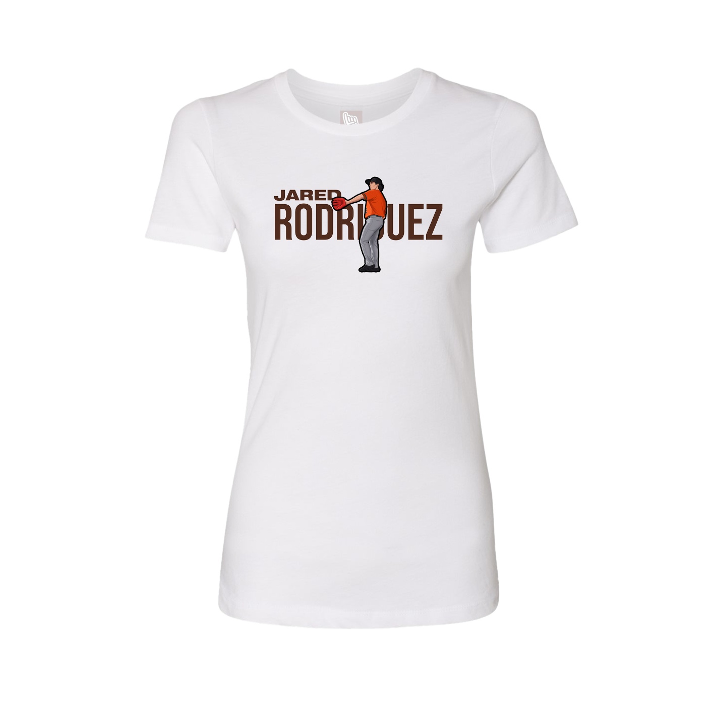 Fitted Women's Tee — Player Name in White