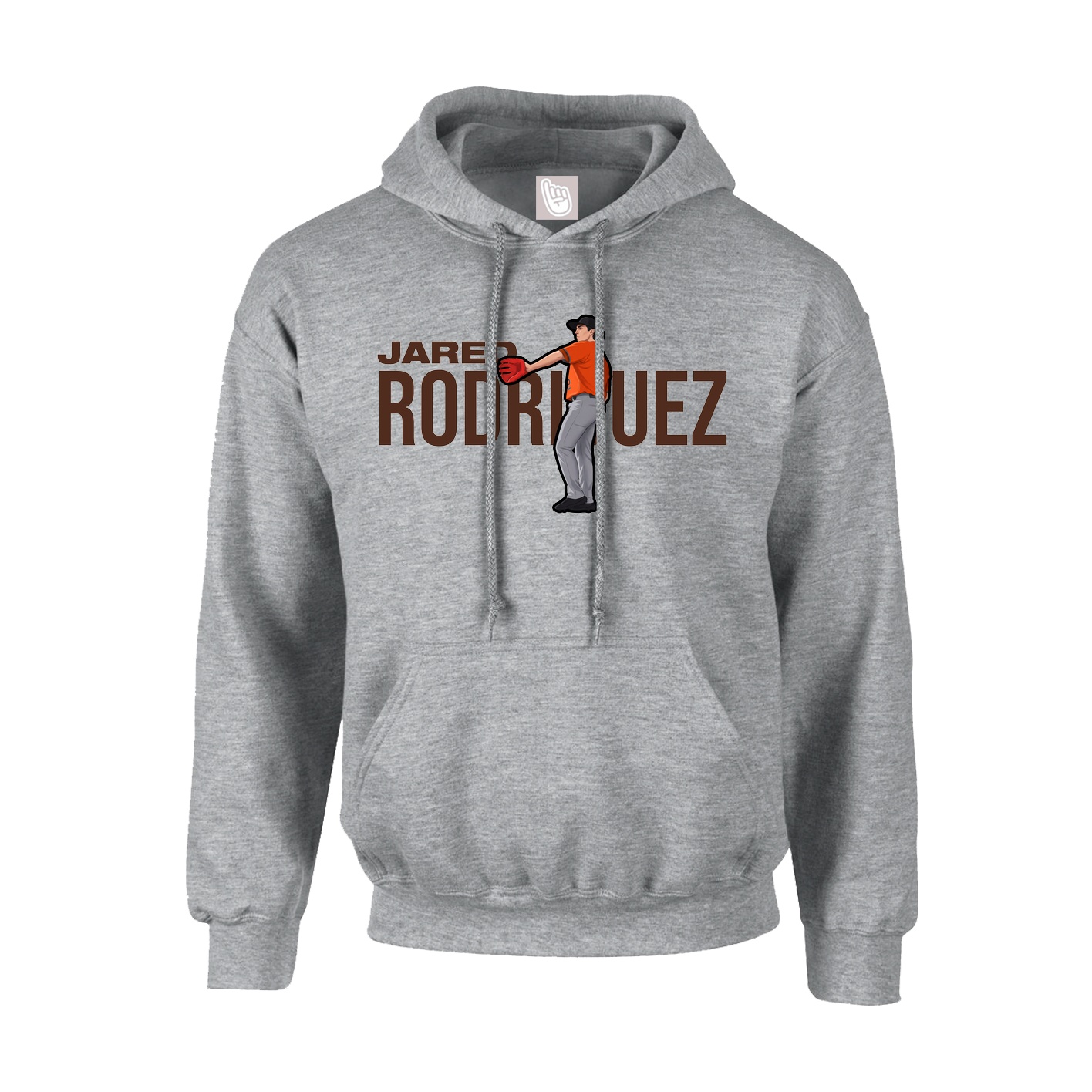Hoodie — Player Name in Grey