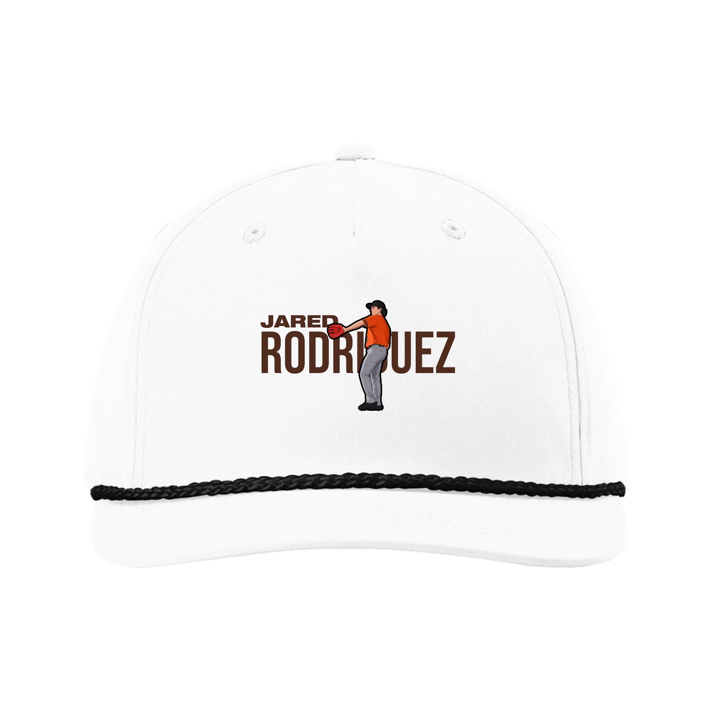 Five-Panel Classic Rope Cap — Player Name in White