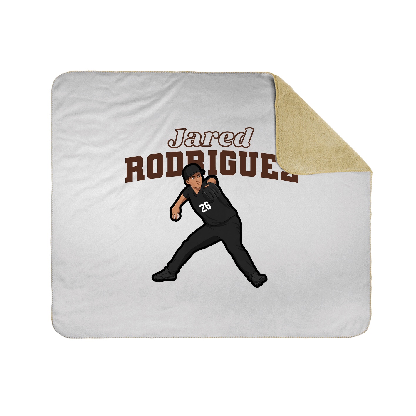 Throw Blanket — Name Arch in White