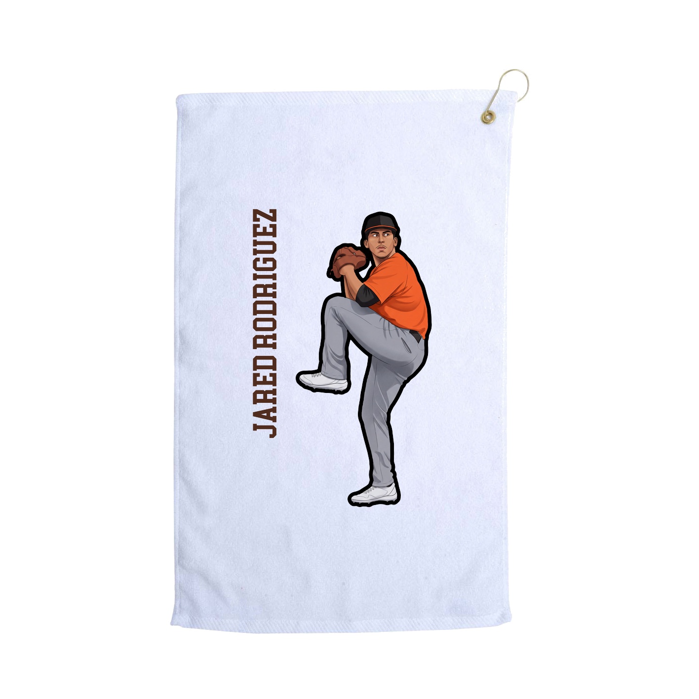 Golf Towel — Name Vertical in White