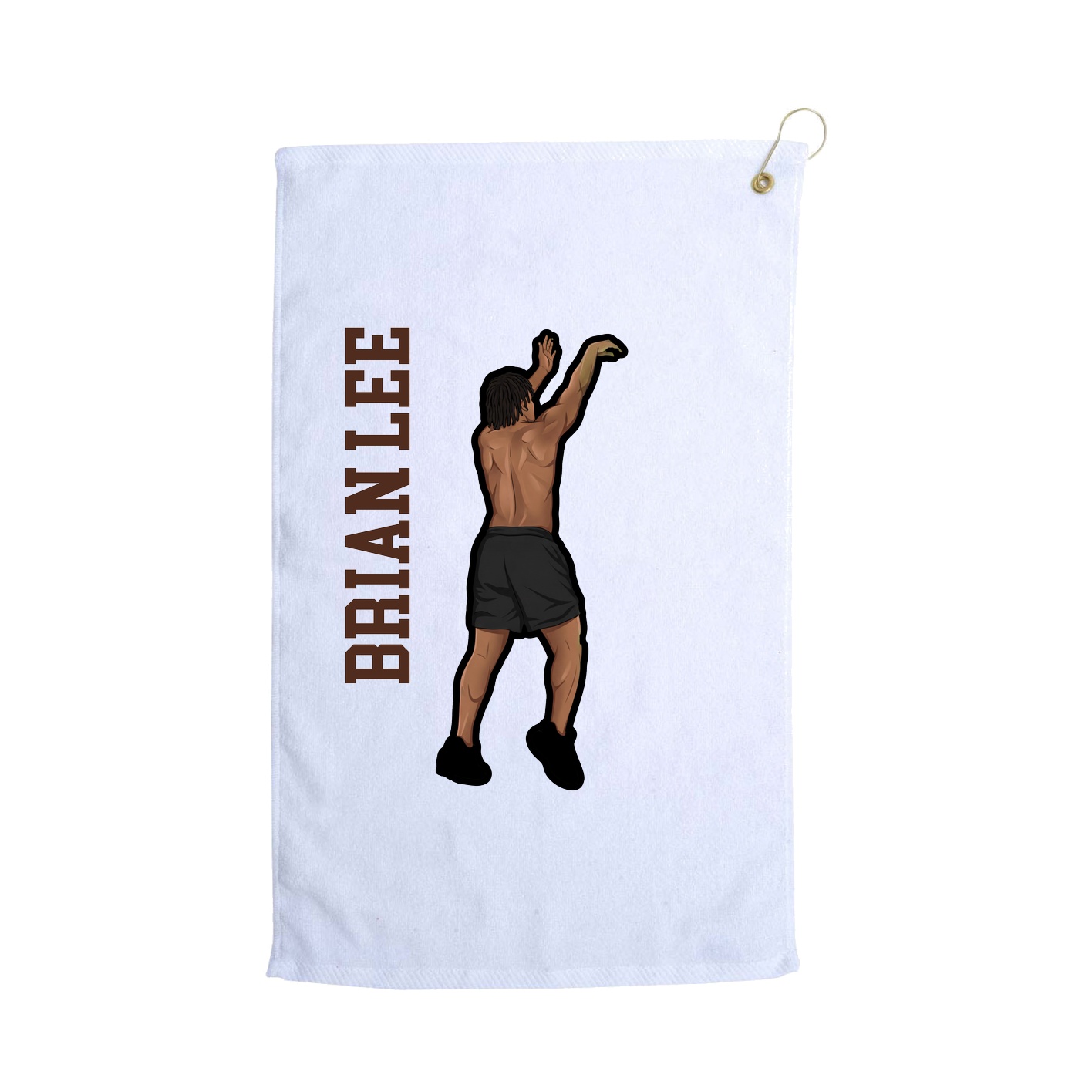 Golf Towel — Name Vertical in White