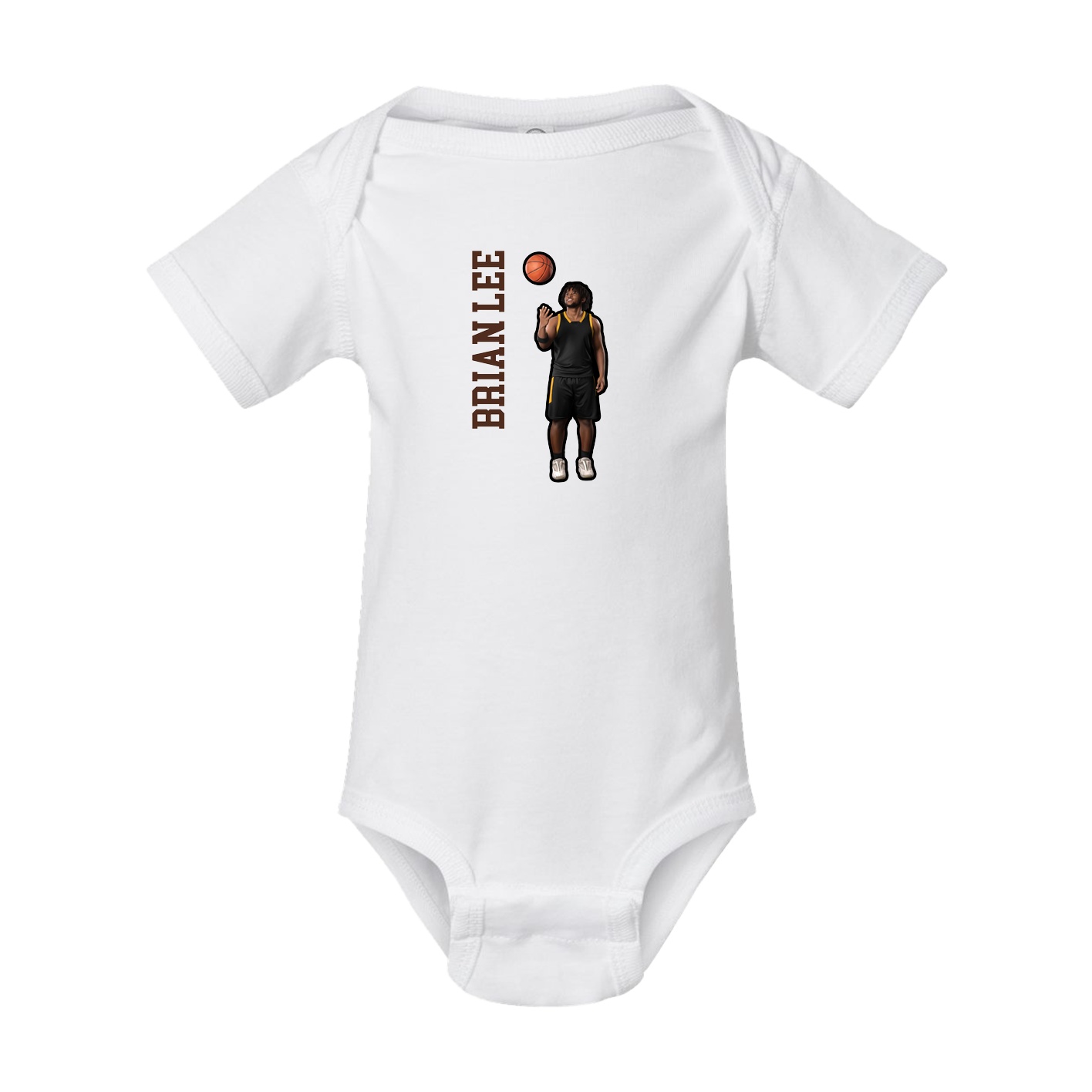 Baby Onesie — Name Vertical in White