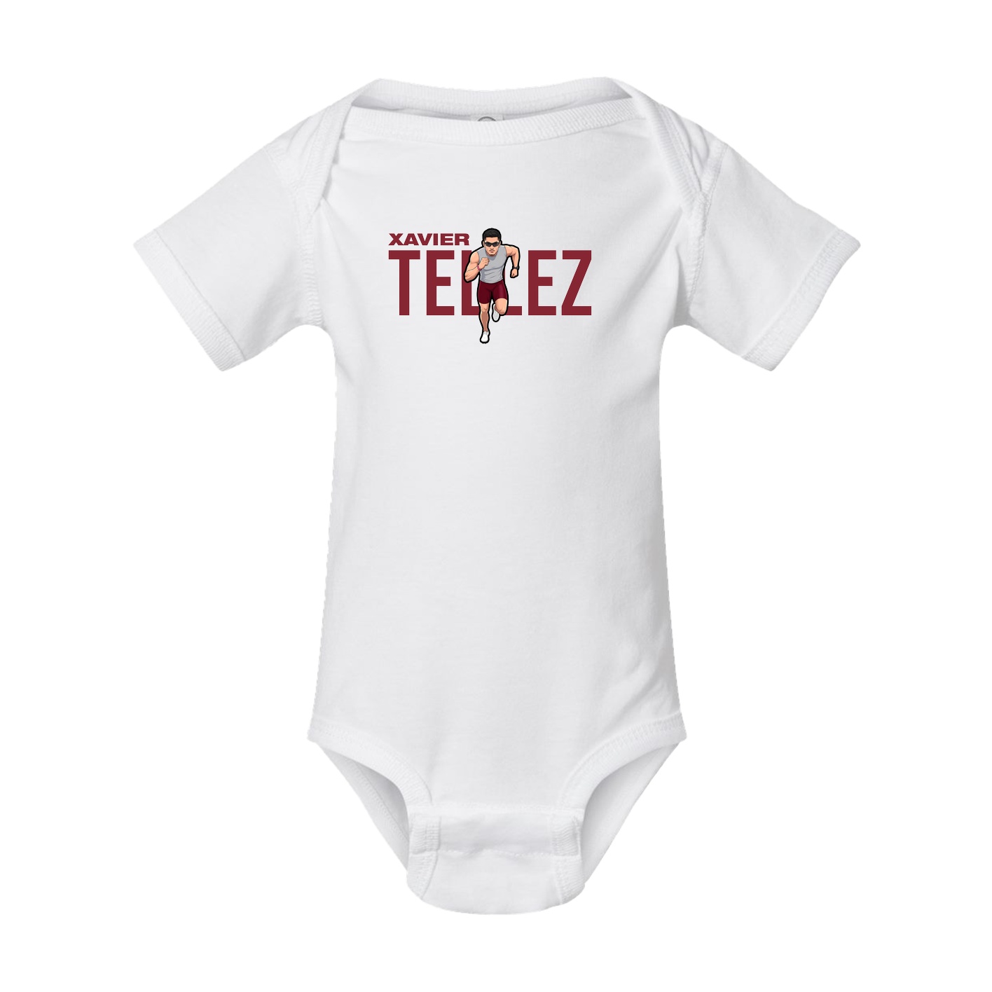 Baby Onesie — Player Name in White