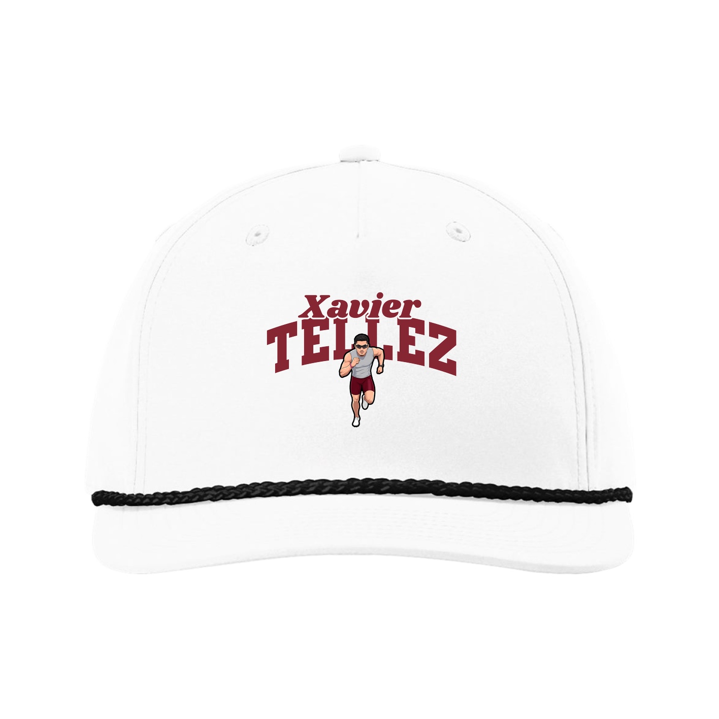 Five-Panel Classic Rope Cap — Signature Arch in White