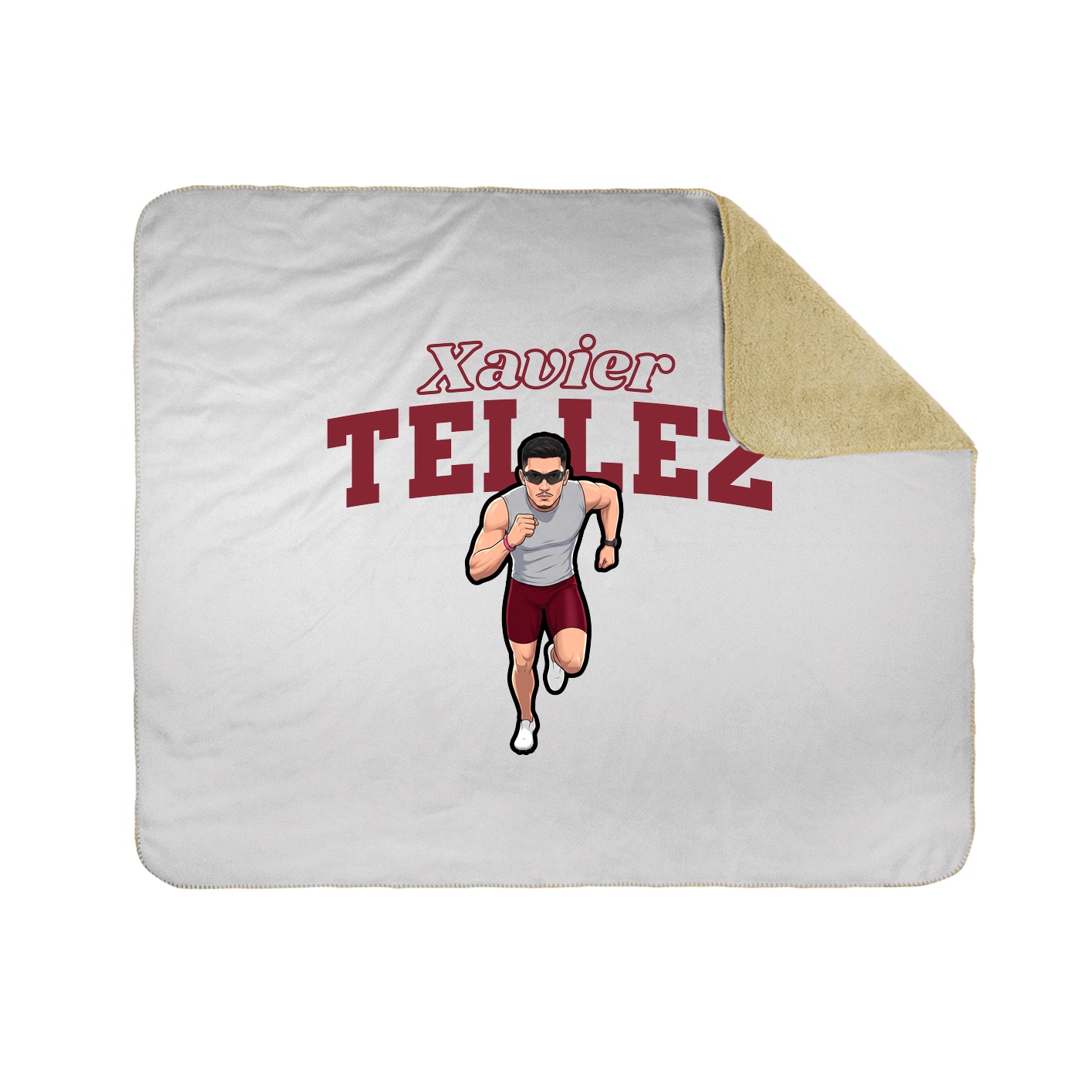 Throw Blanket — Name Arch in White