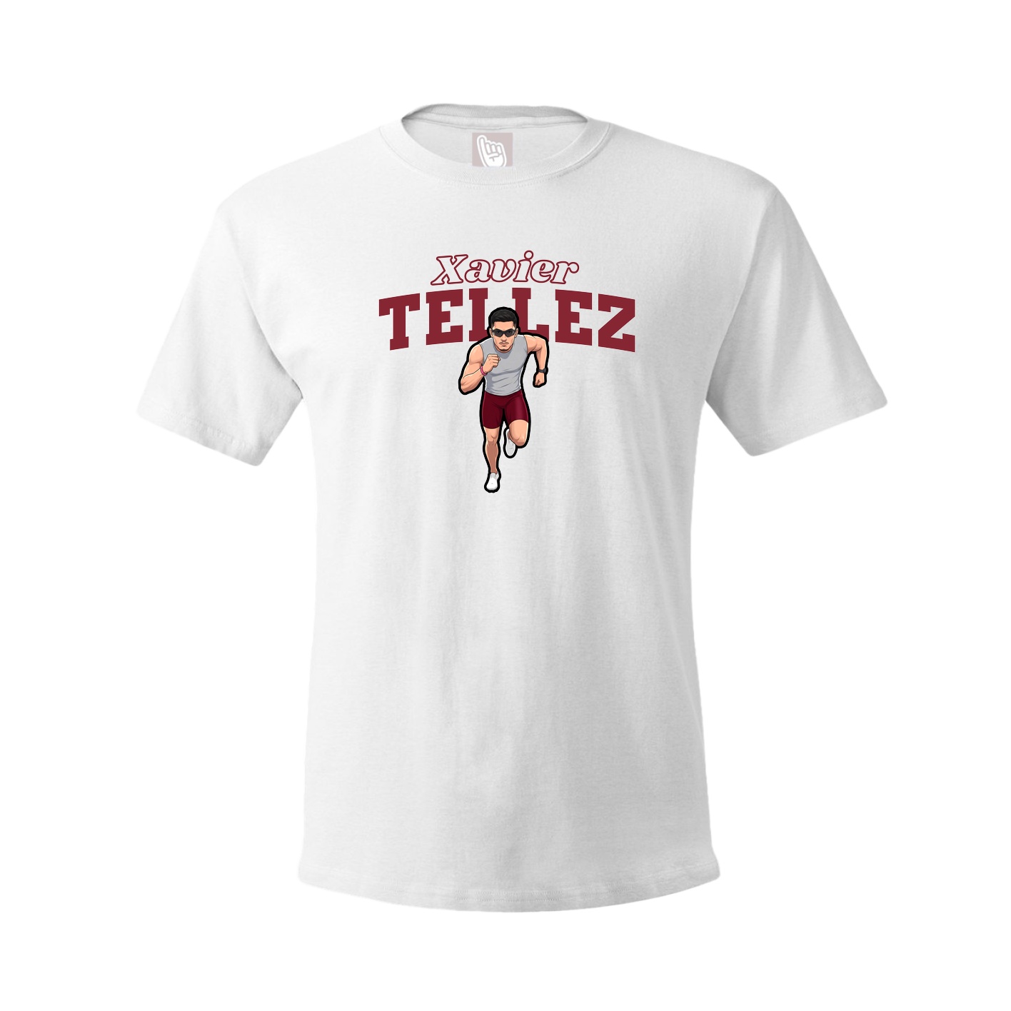 Youth Tee — Name Arch in White
