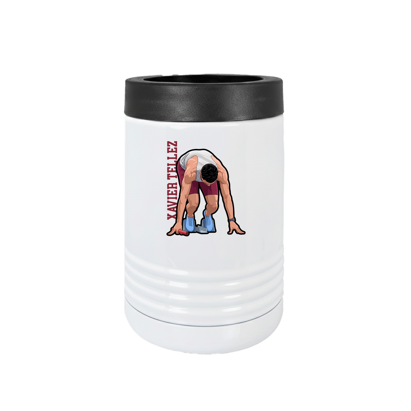 Beverage Holder — Name Vertical in White