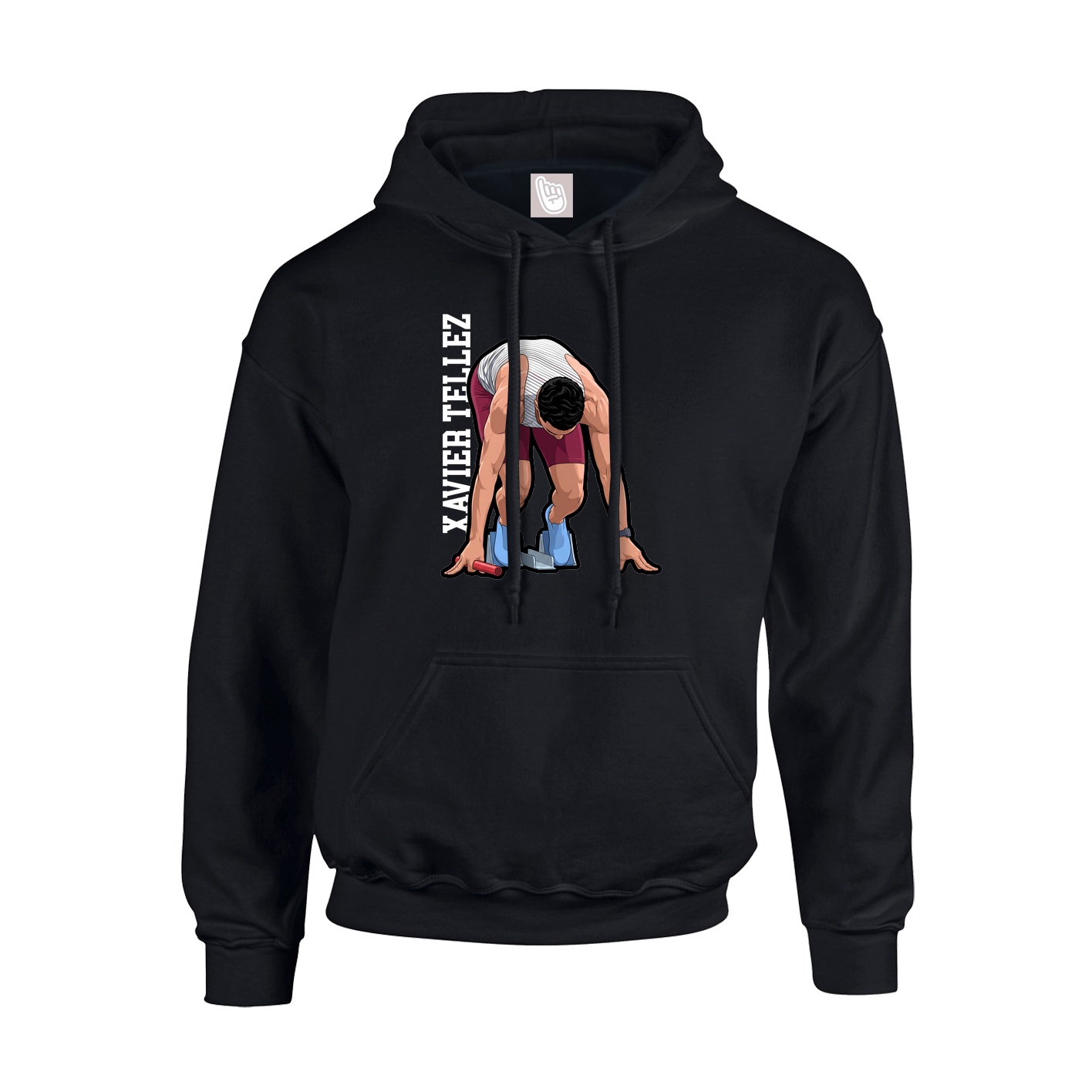 Youth Hoodie — Name Vertical in Black