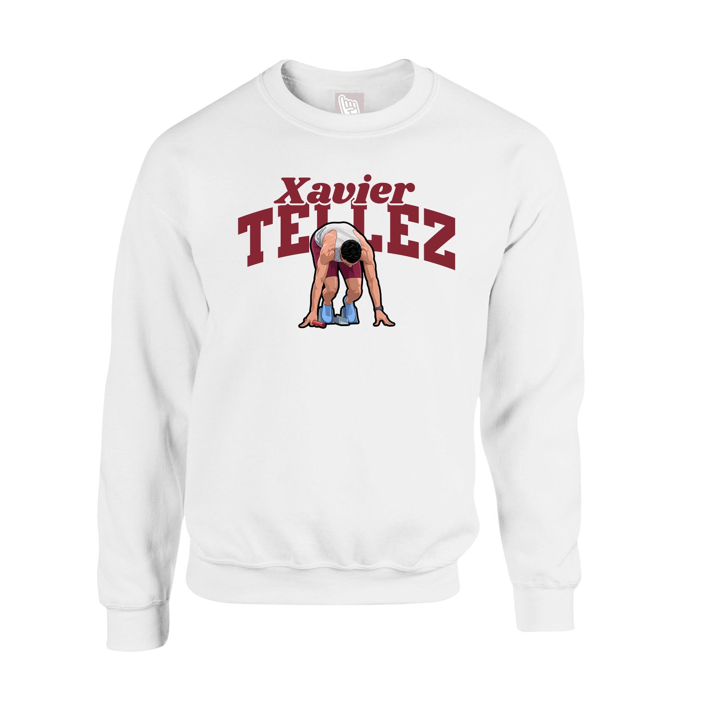 Fleece Crew — Signature Arch in White
