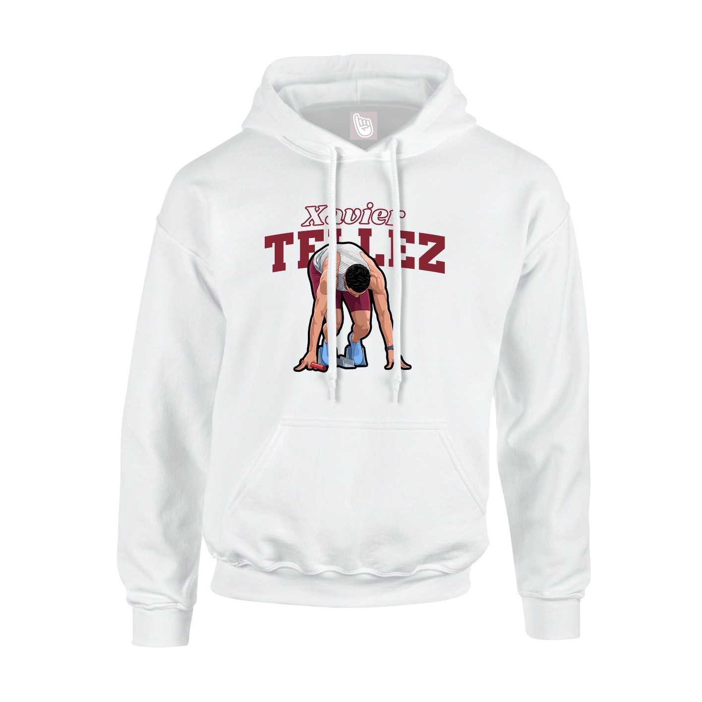 Hoodie — Name Arch in White