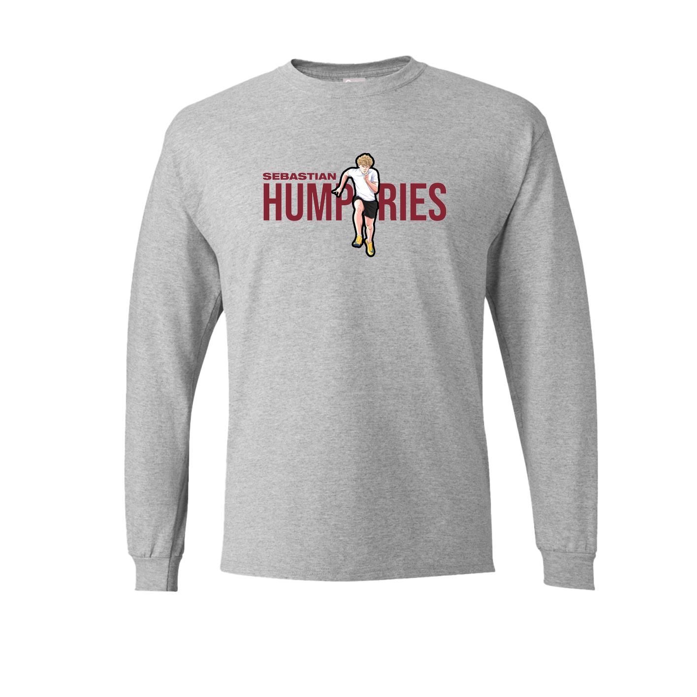 Long Sleeve Tee — Player Name in Grey