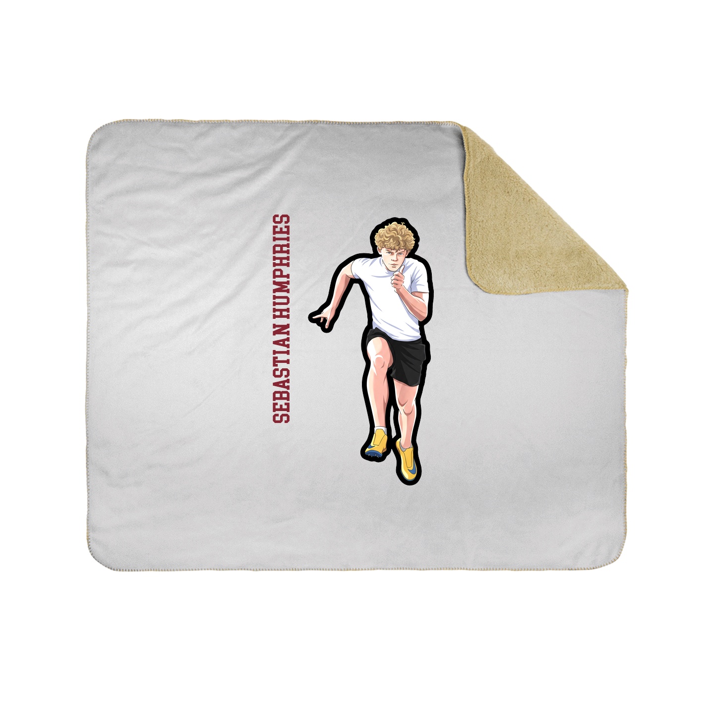 Throw Blanket — Name Vertical in White