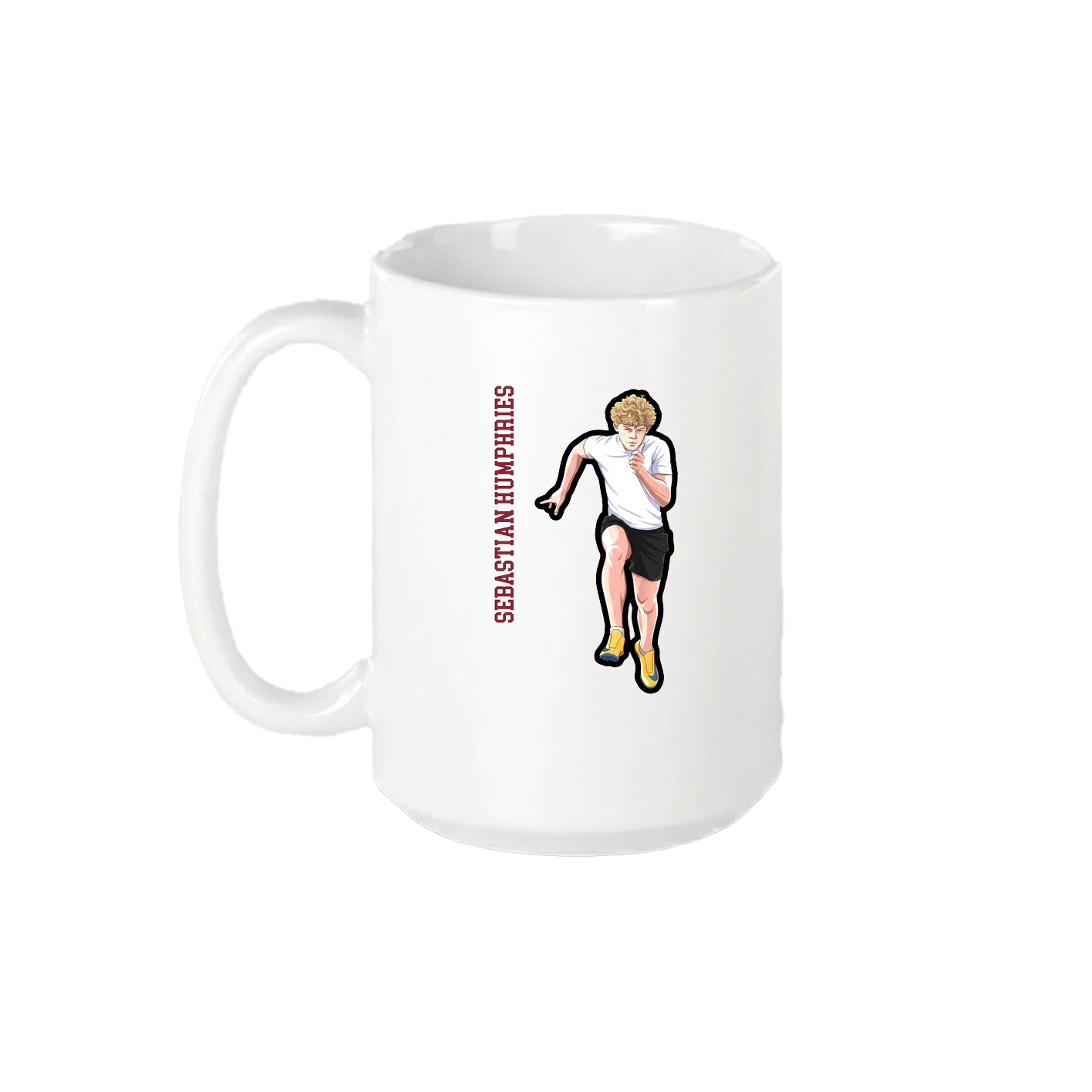 15oz Coffee Mug — Name Vertical in White