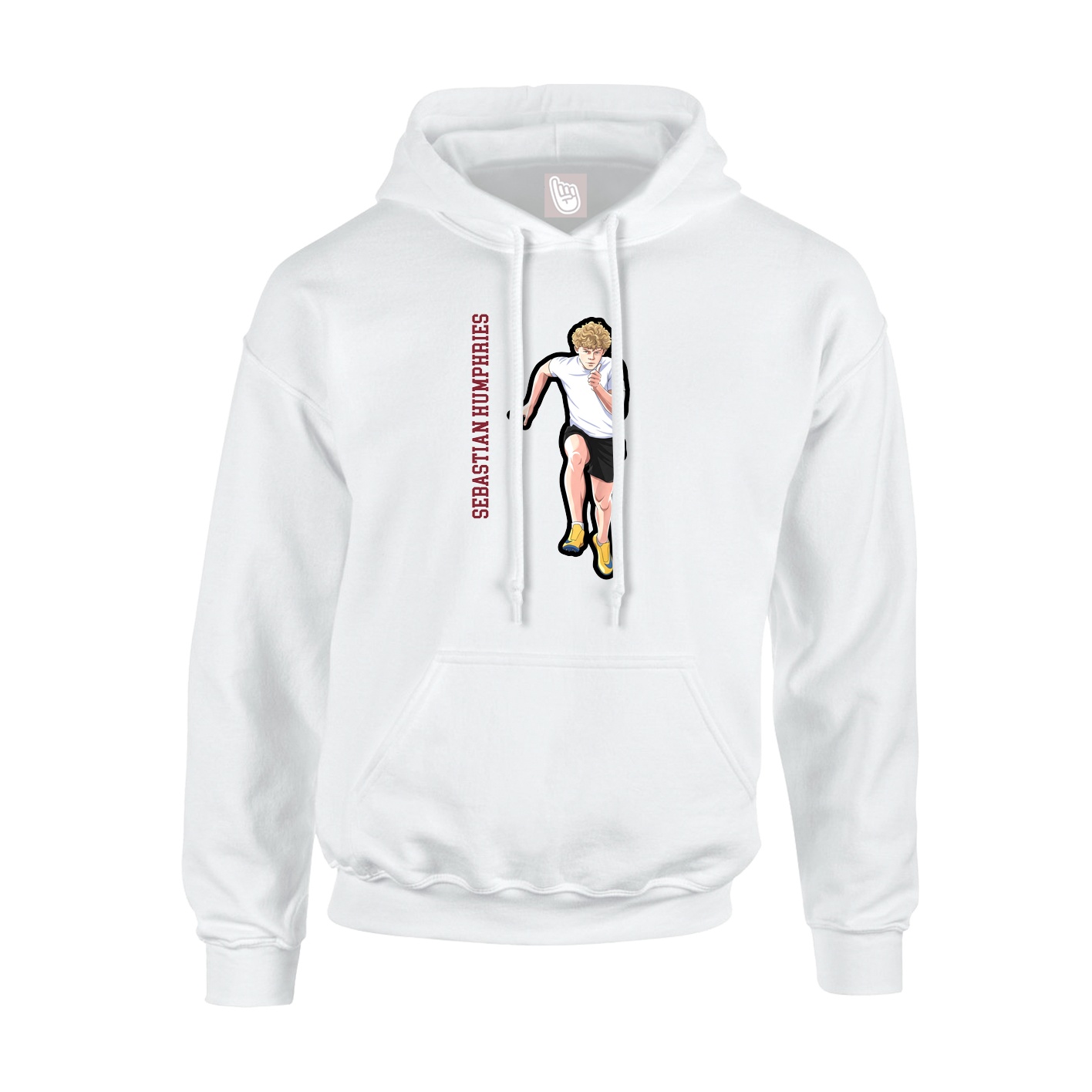 Hoodie — Name Vertical in White