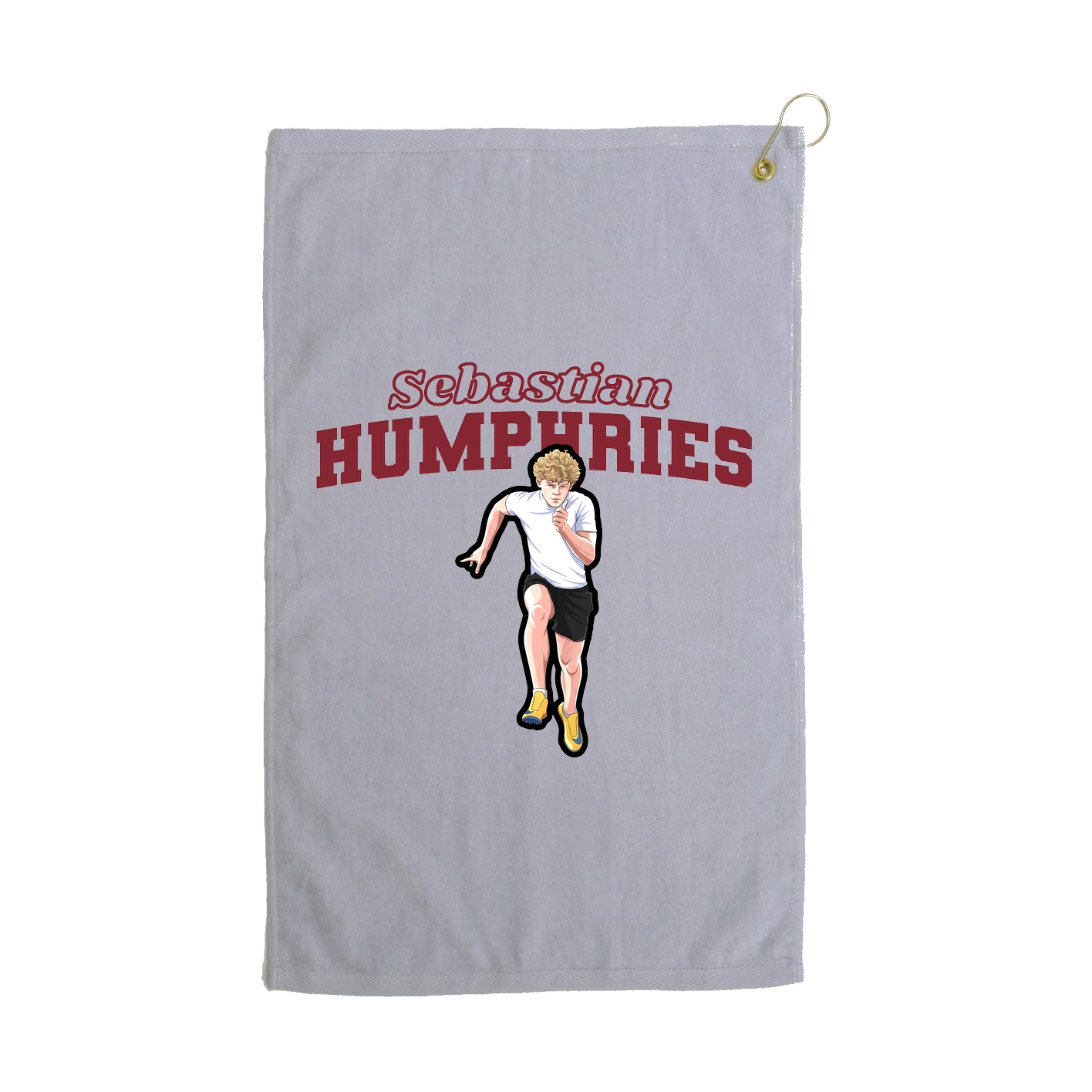 Golf Towel — Name Arch in Grey