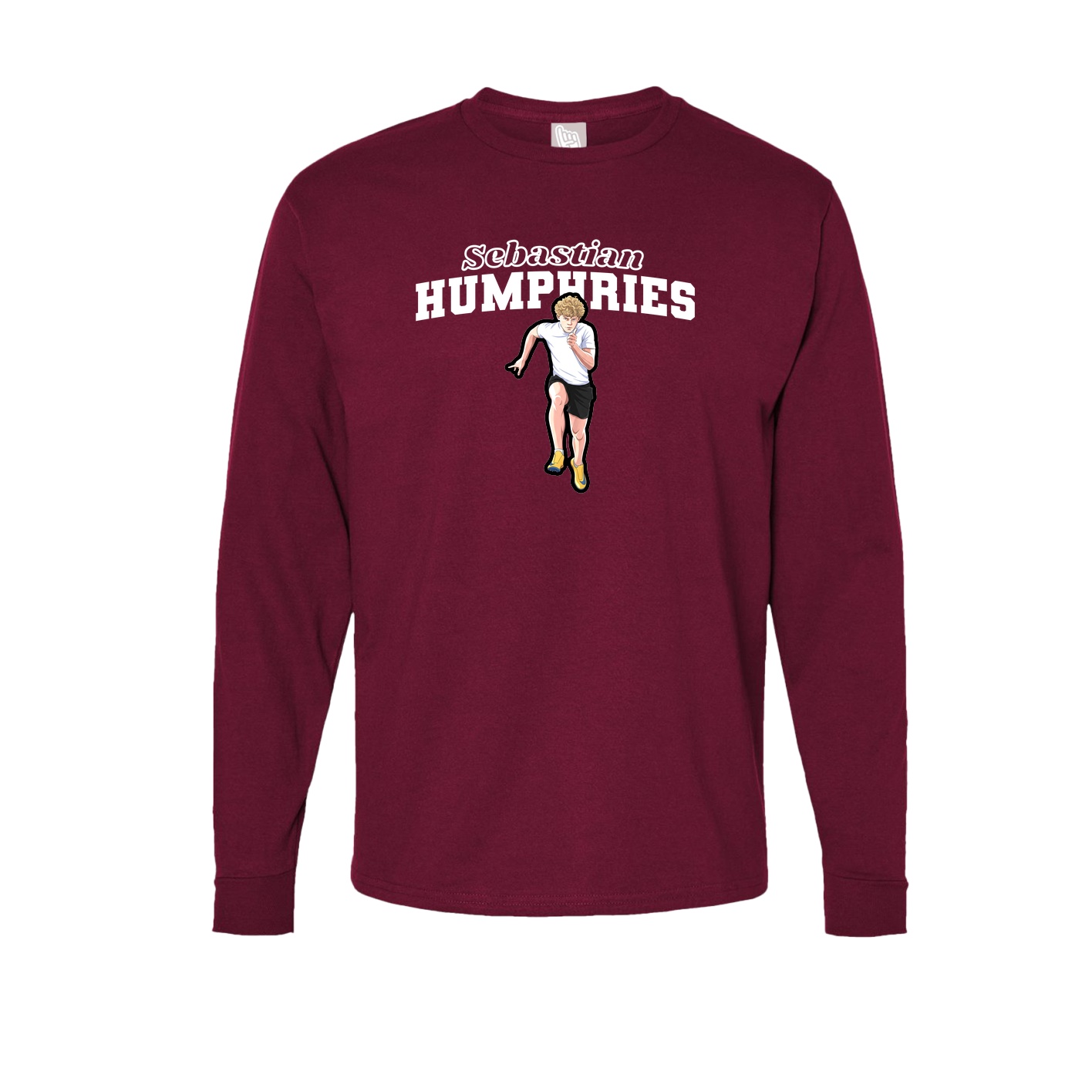Long Sleeve Tee — Name Arch in Cardinal