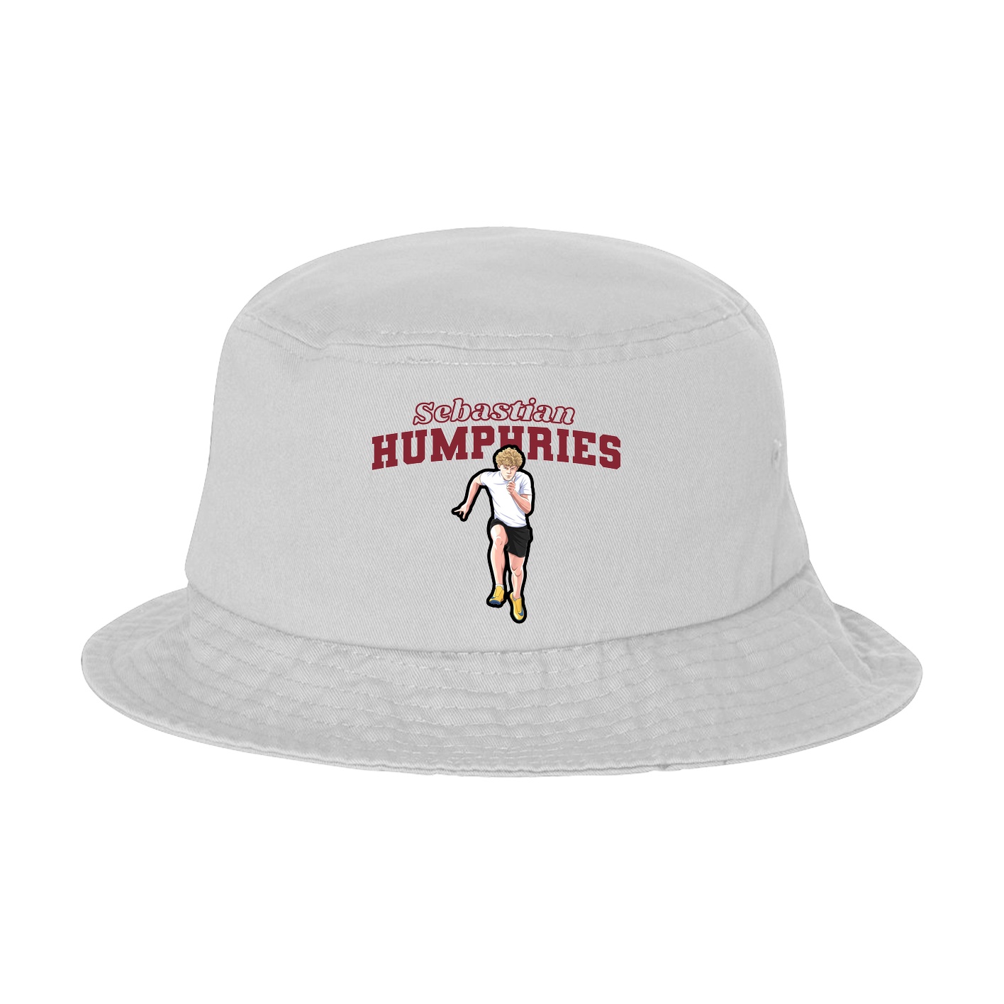 Bucket Cap — Name Arch in White