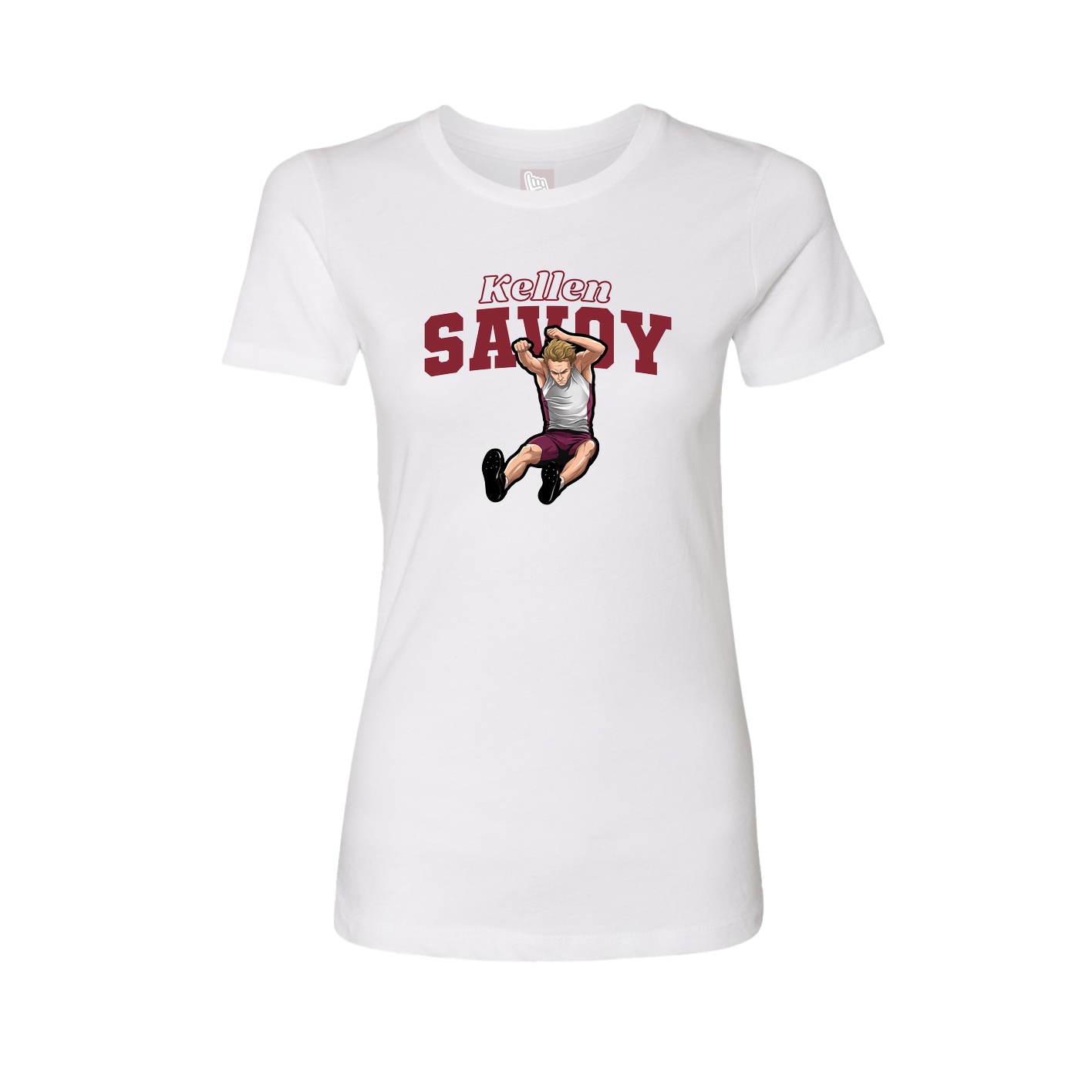 Fitted Women's Tee — Name Arch in White