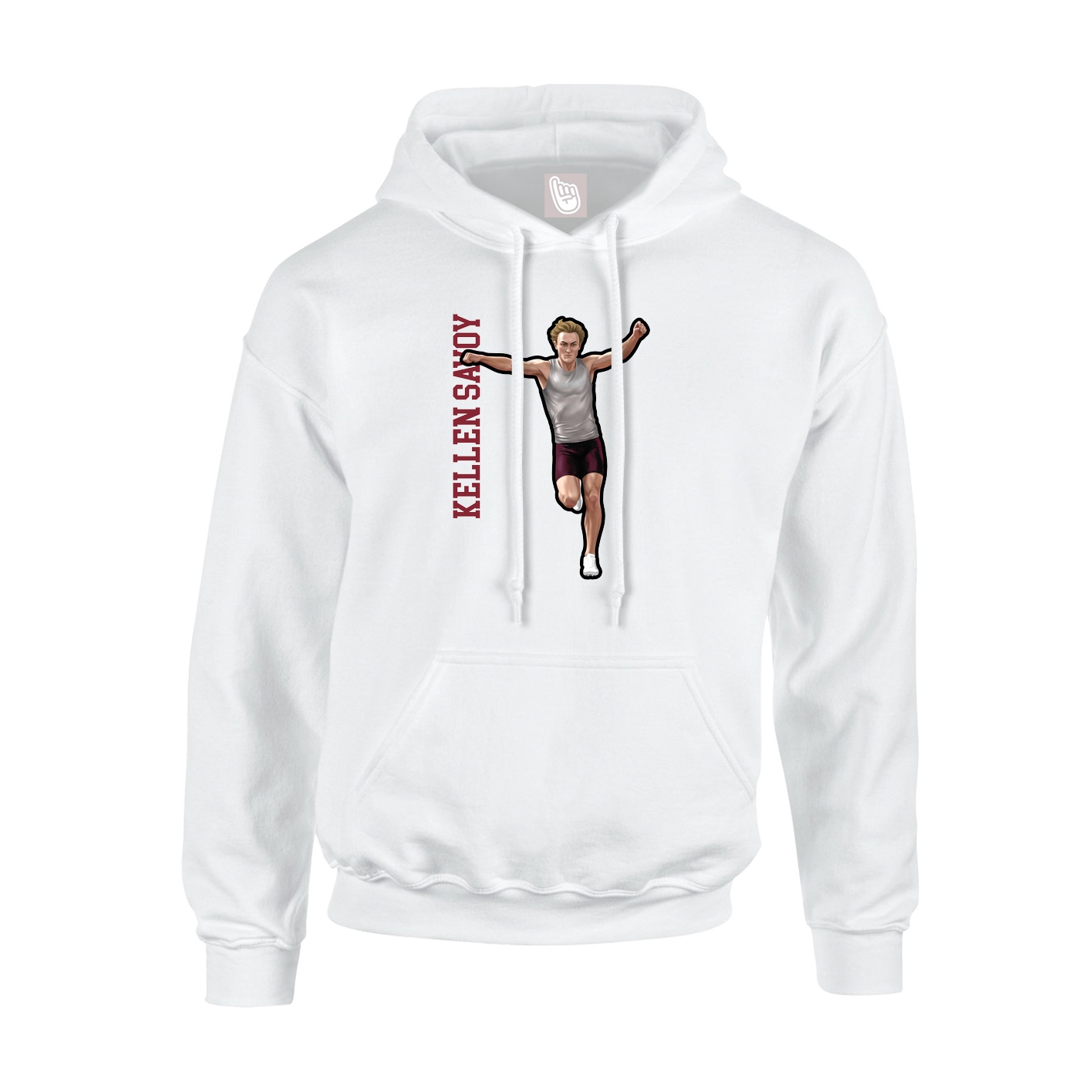 Hoodie — Name Vertical in White