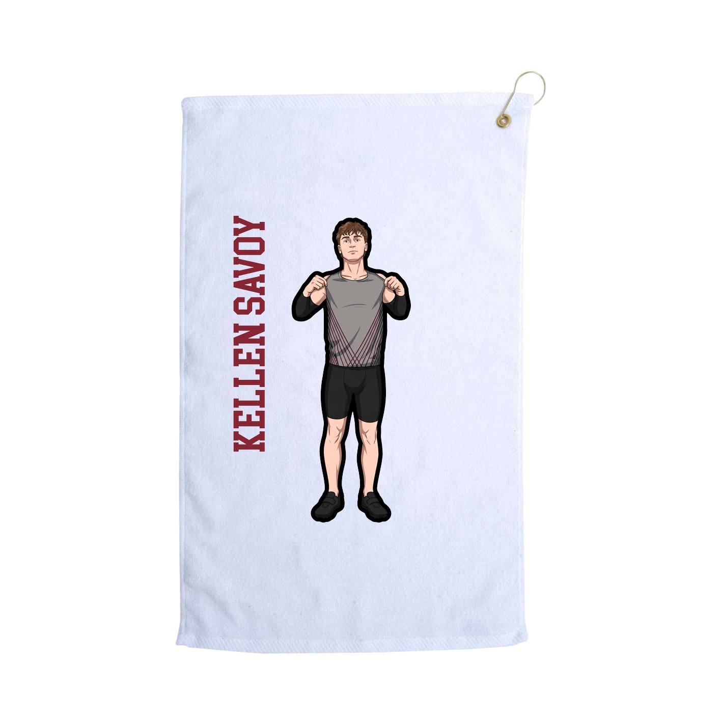 Golf Towel — Name Vertical in White