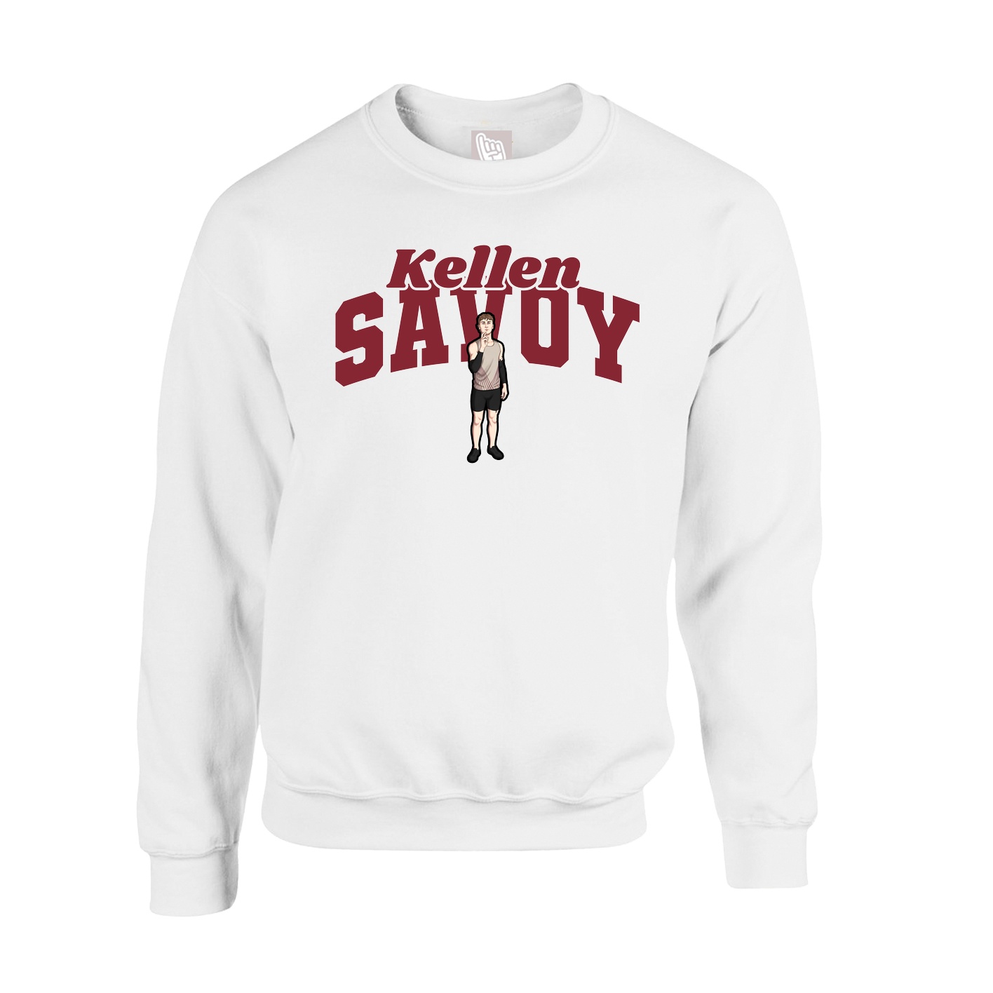 Fleece Crew — Signature Arch in White
