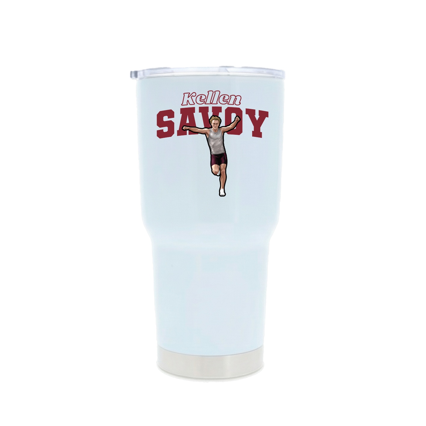 30oz Stainless Steel Tumbler — Name Arch in White