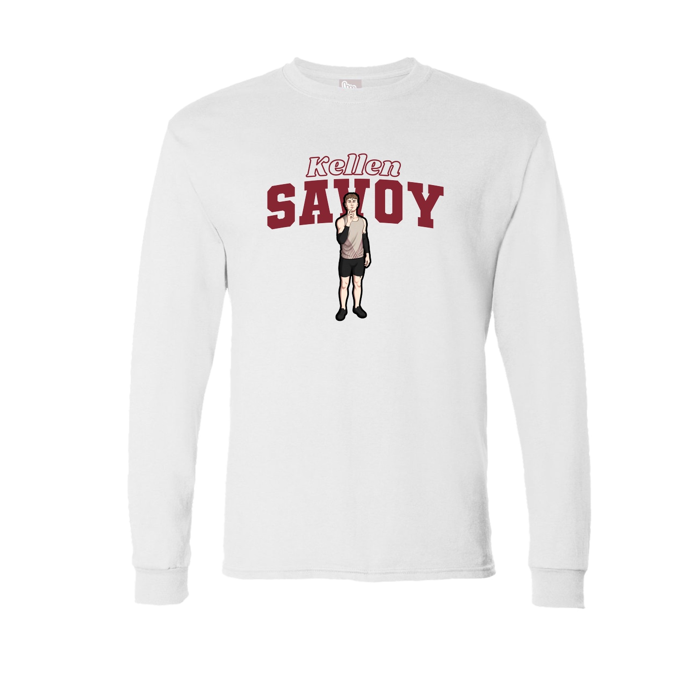 Long Sleeve Tee — Name Arch in White