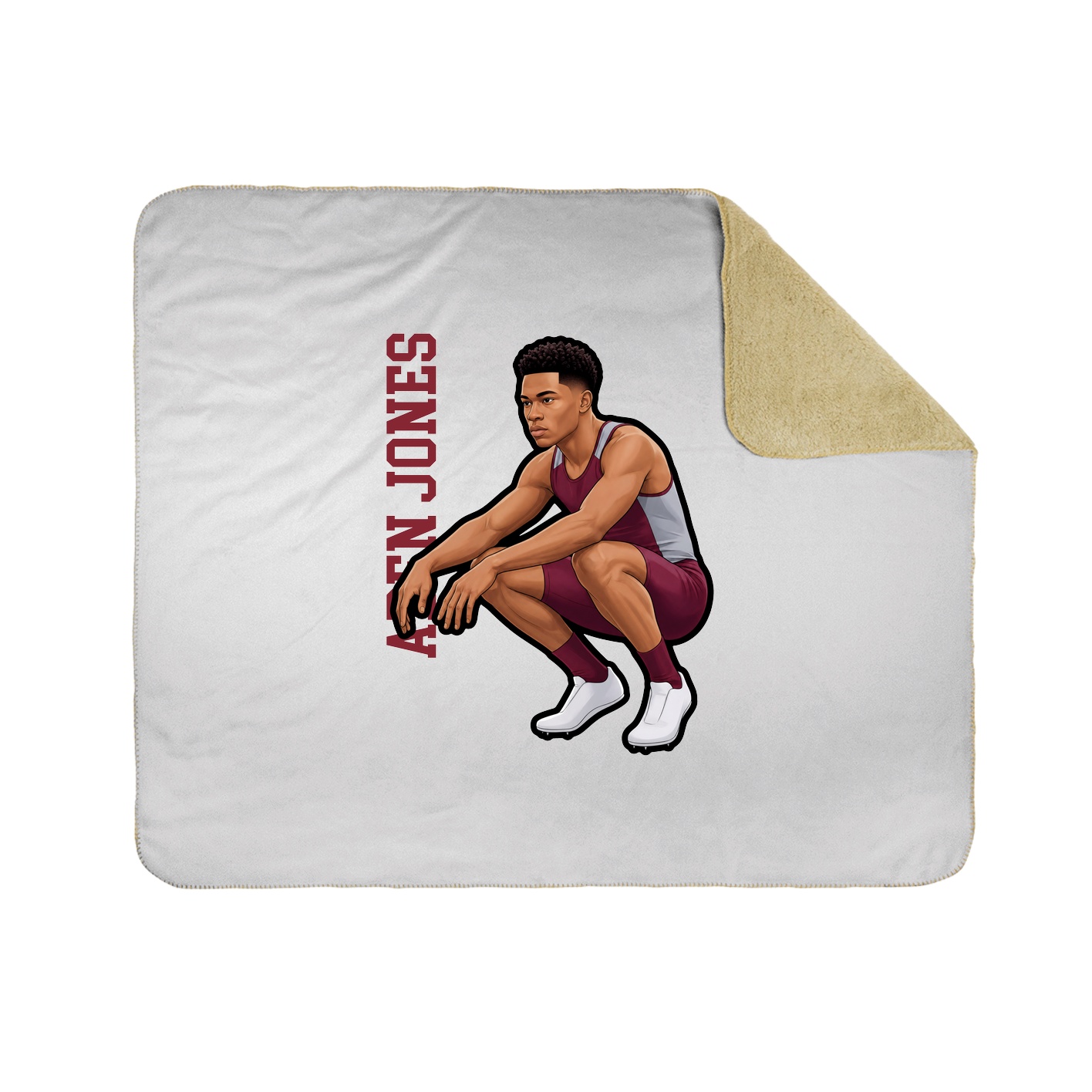 Throw Blanket — Name Vertical in White