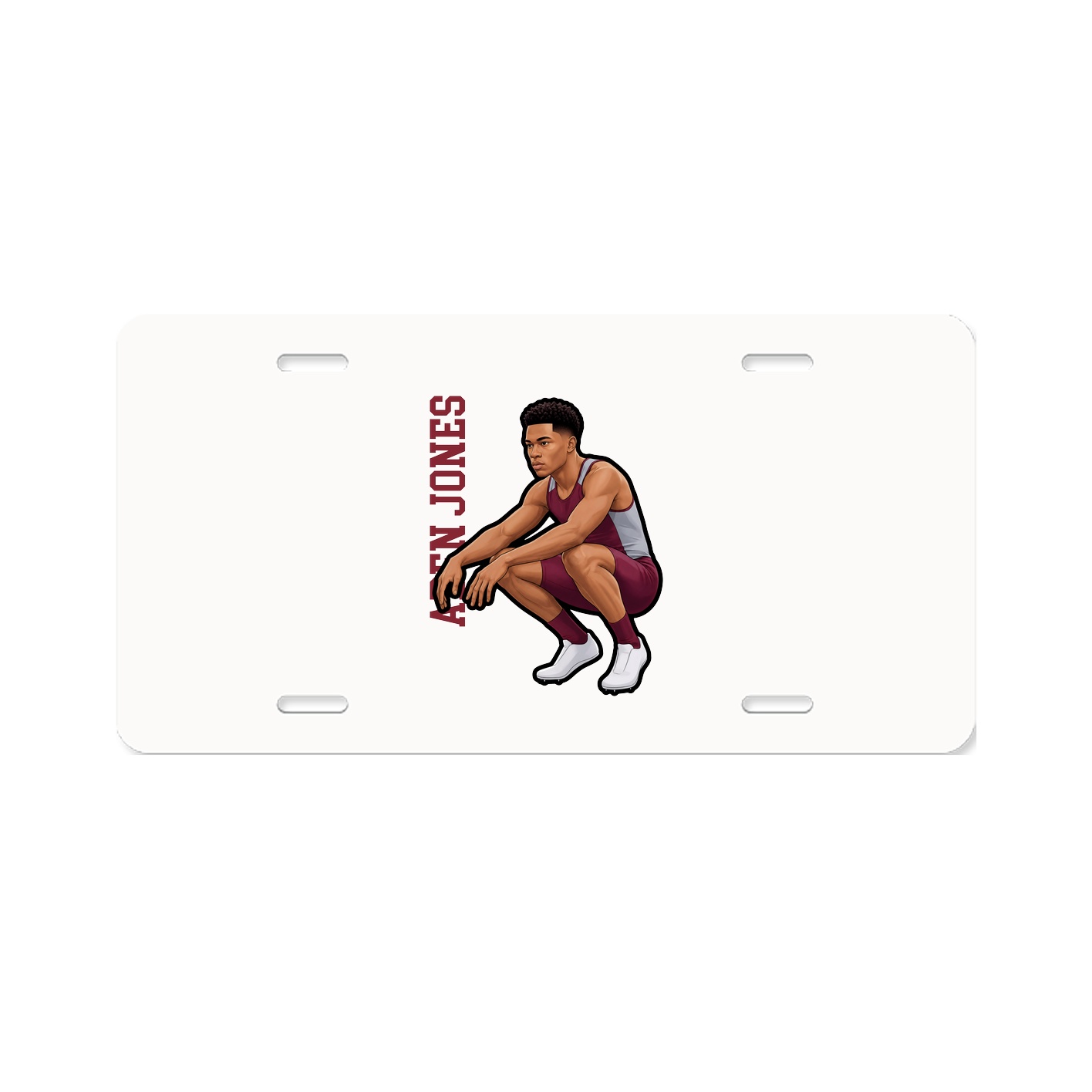 License Plate — Name Vertical in Classic