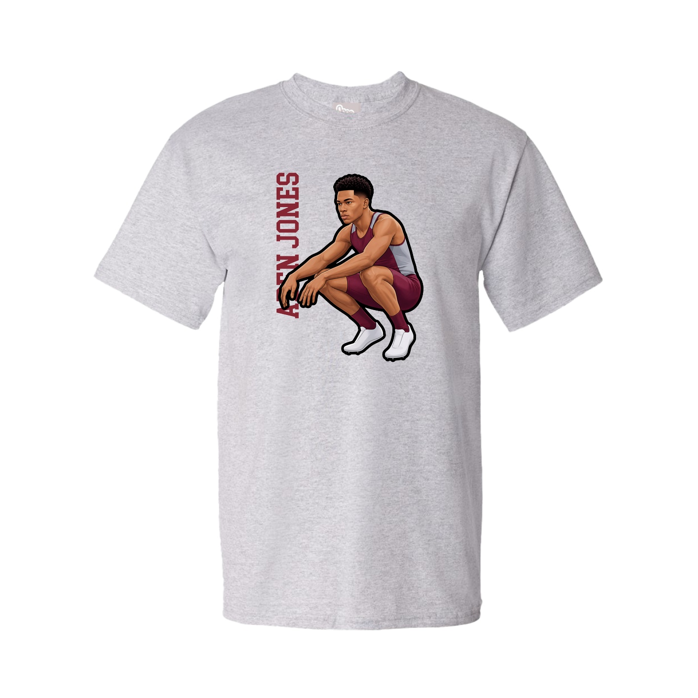 Youth Tee — Name Vertical in Grey