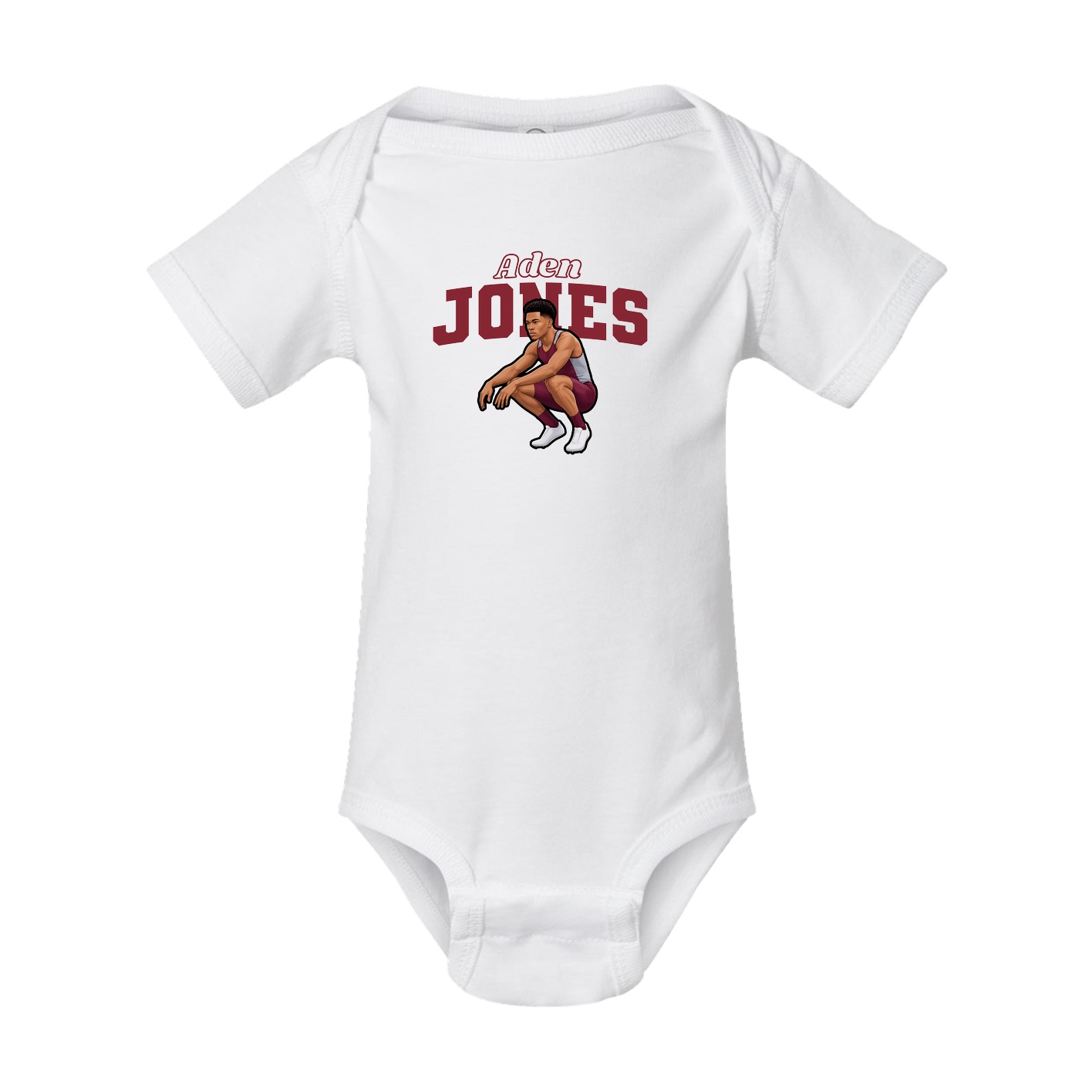 Baby Onesie — Name Arch in White