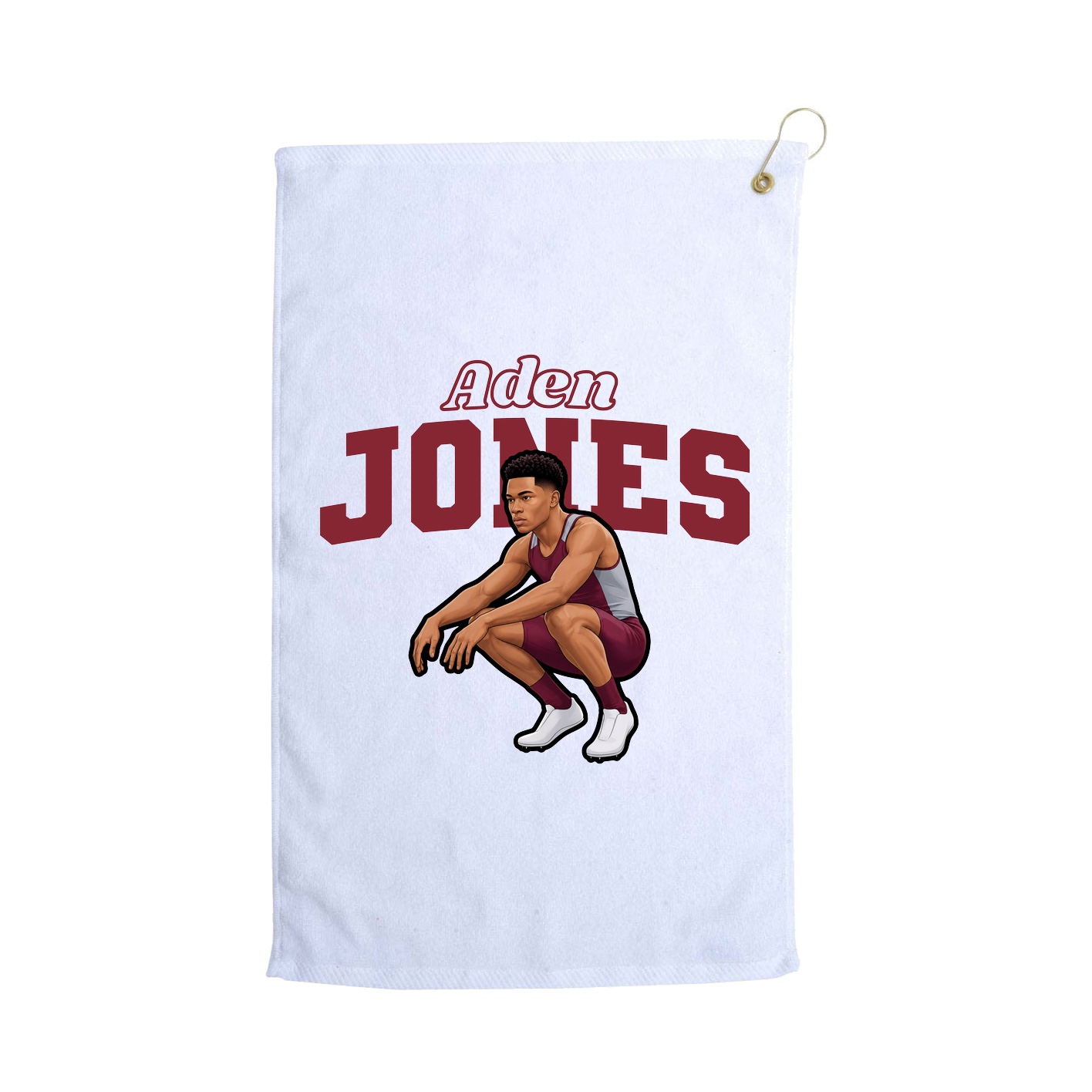 Golf Towel — Name Arch in White