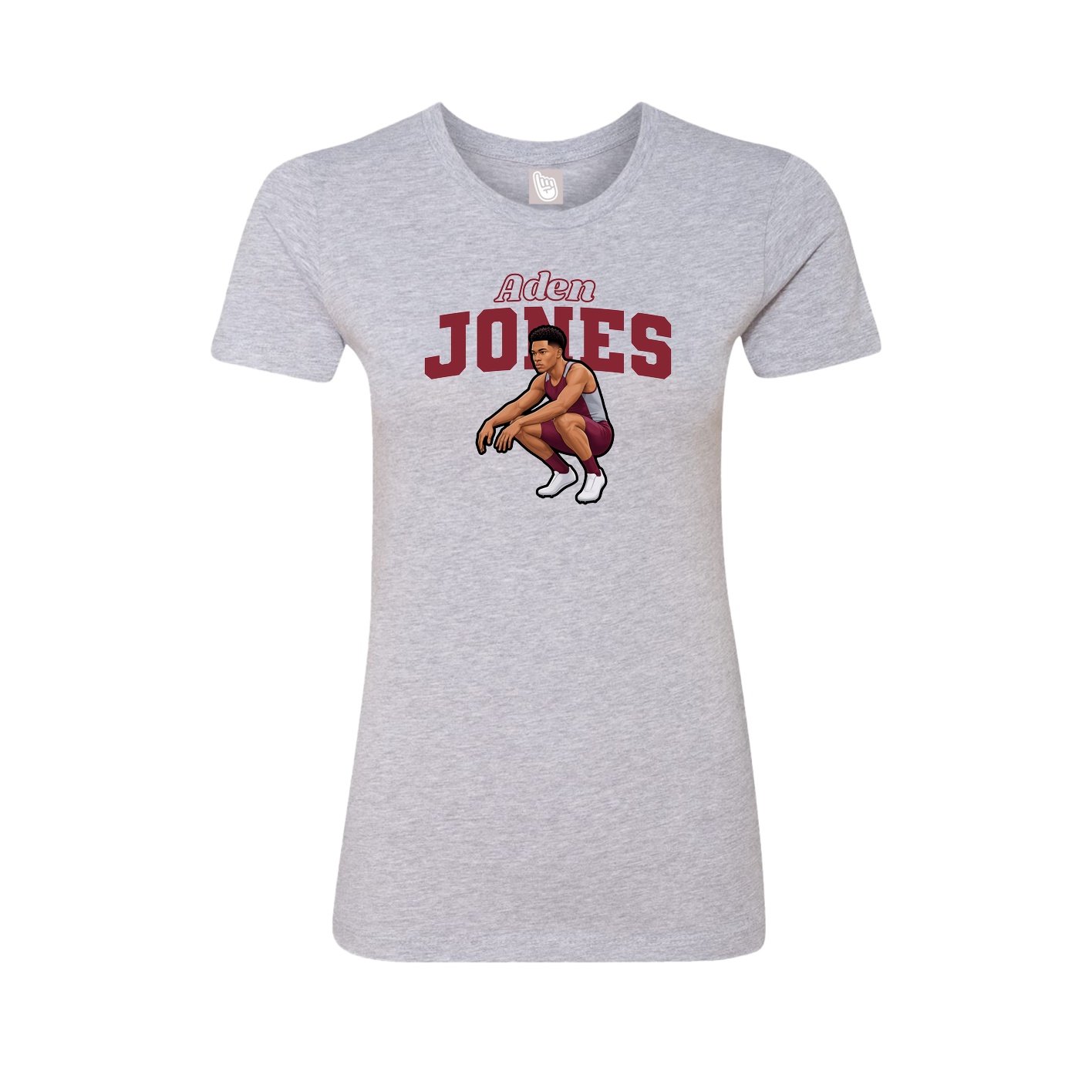 Fitted Women's Tee — Name Arch in Grey