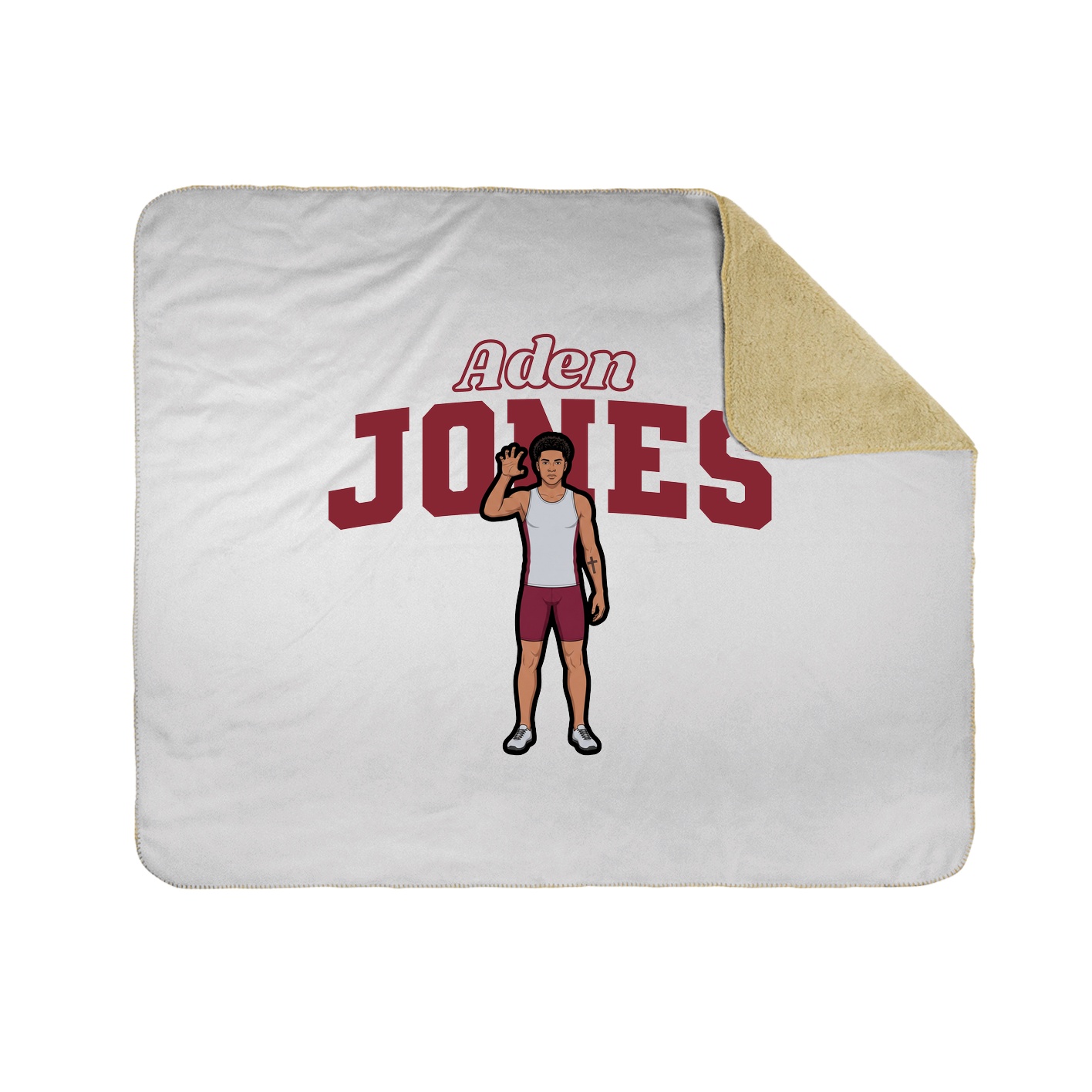 Throw Blanket — Name Arch in White