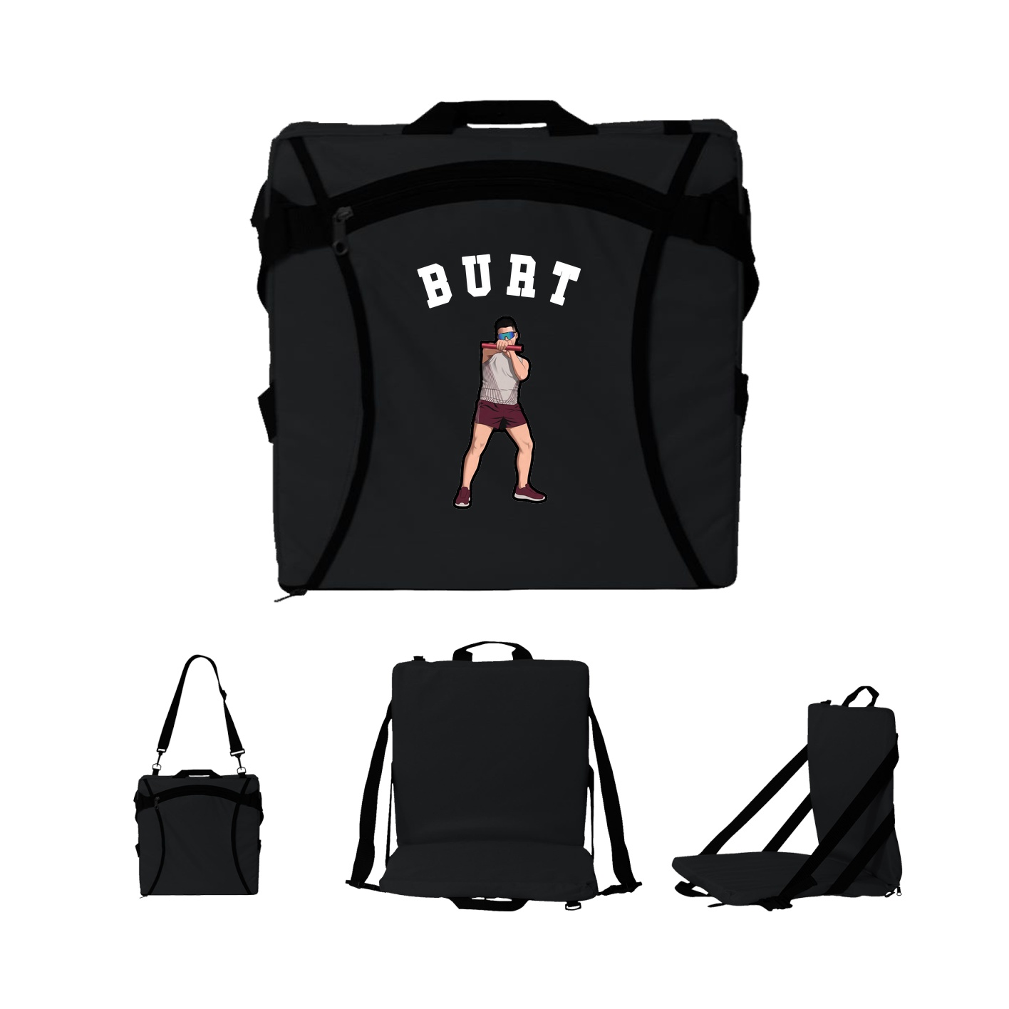 Folding Stadium Seat — Shirsey Arch in Black